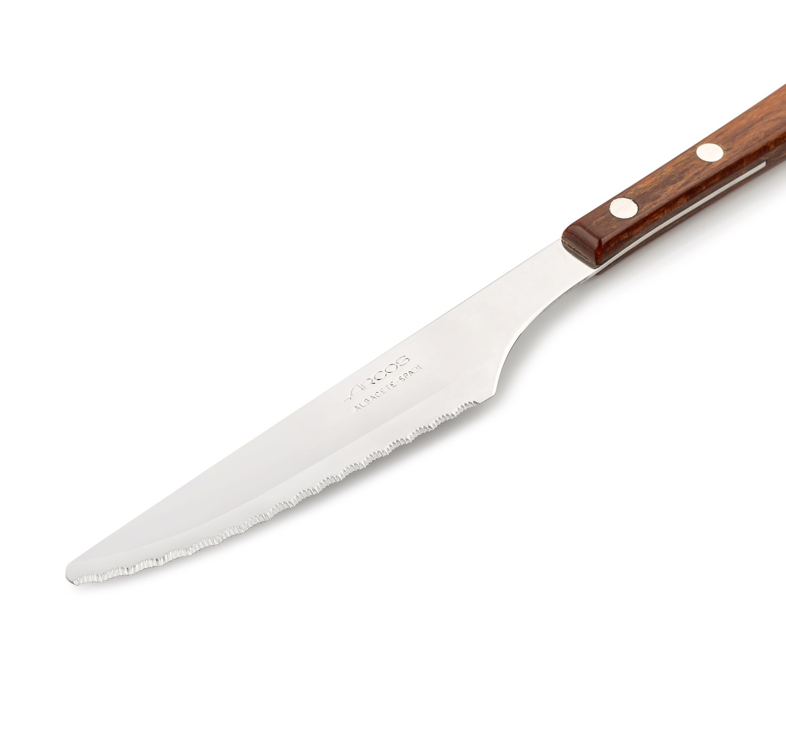 12 cuchillos de mesa Arcos Manchega de 120 mm con mango de madera comprimida