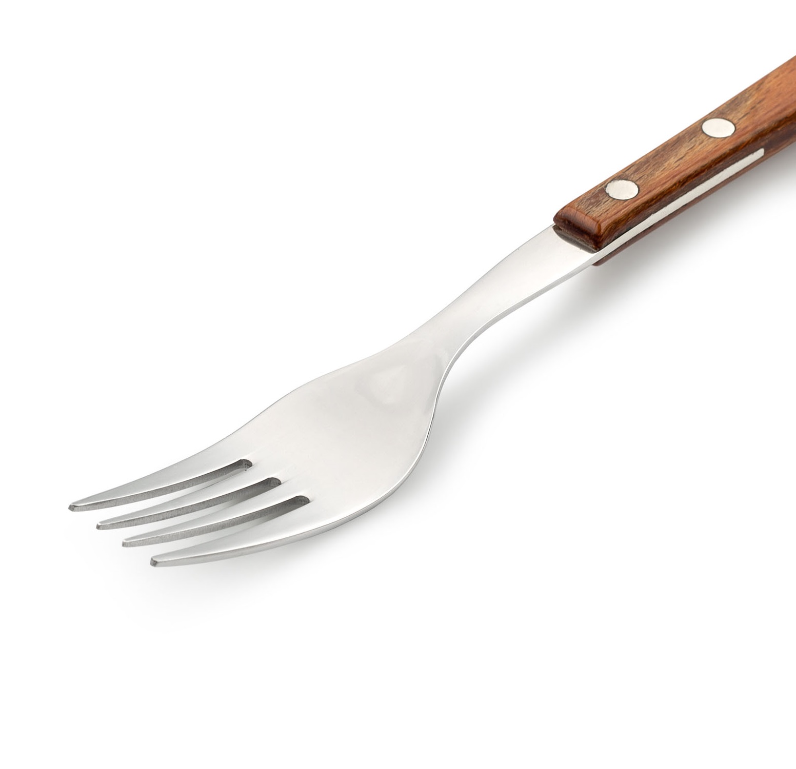 12 tenedores de mesa Arcos Manchega de 205 mm con mango de madera comprimida