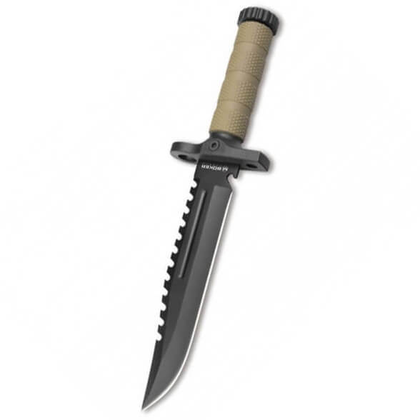 Cuchillo de supervivencia con hoja de acero inoxidable y mango an...