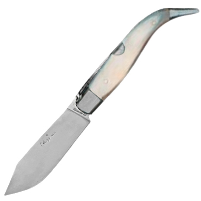 Navaja Pastora Albacete con mango de asta de toro y virola de alu...