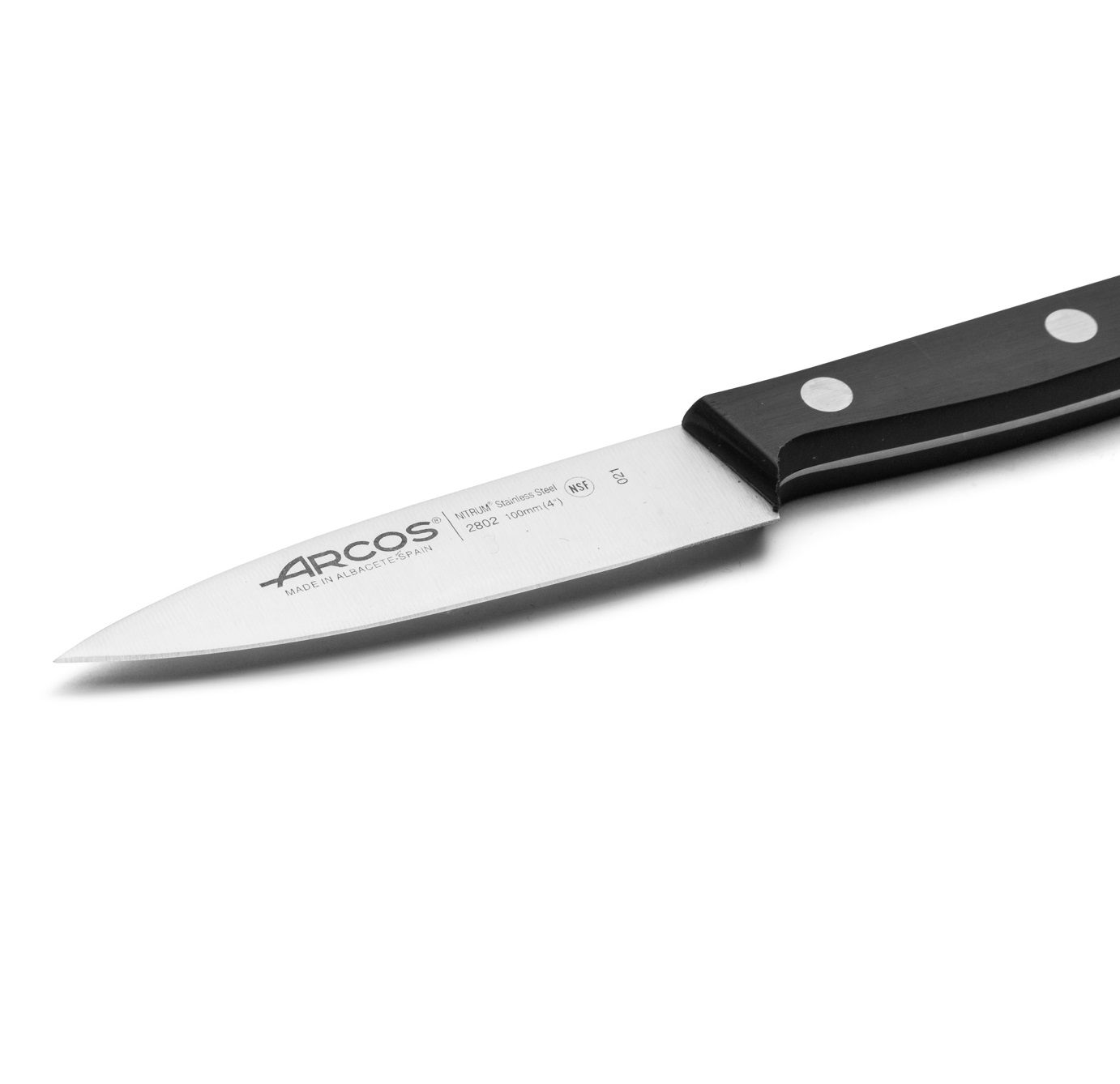 Faca de chef Arcos Universal com cabo em polioximetileno preto e lâmina de 100 mm de largura