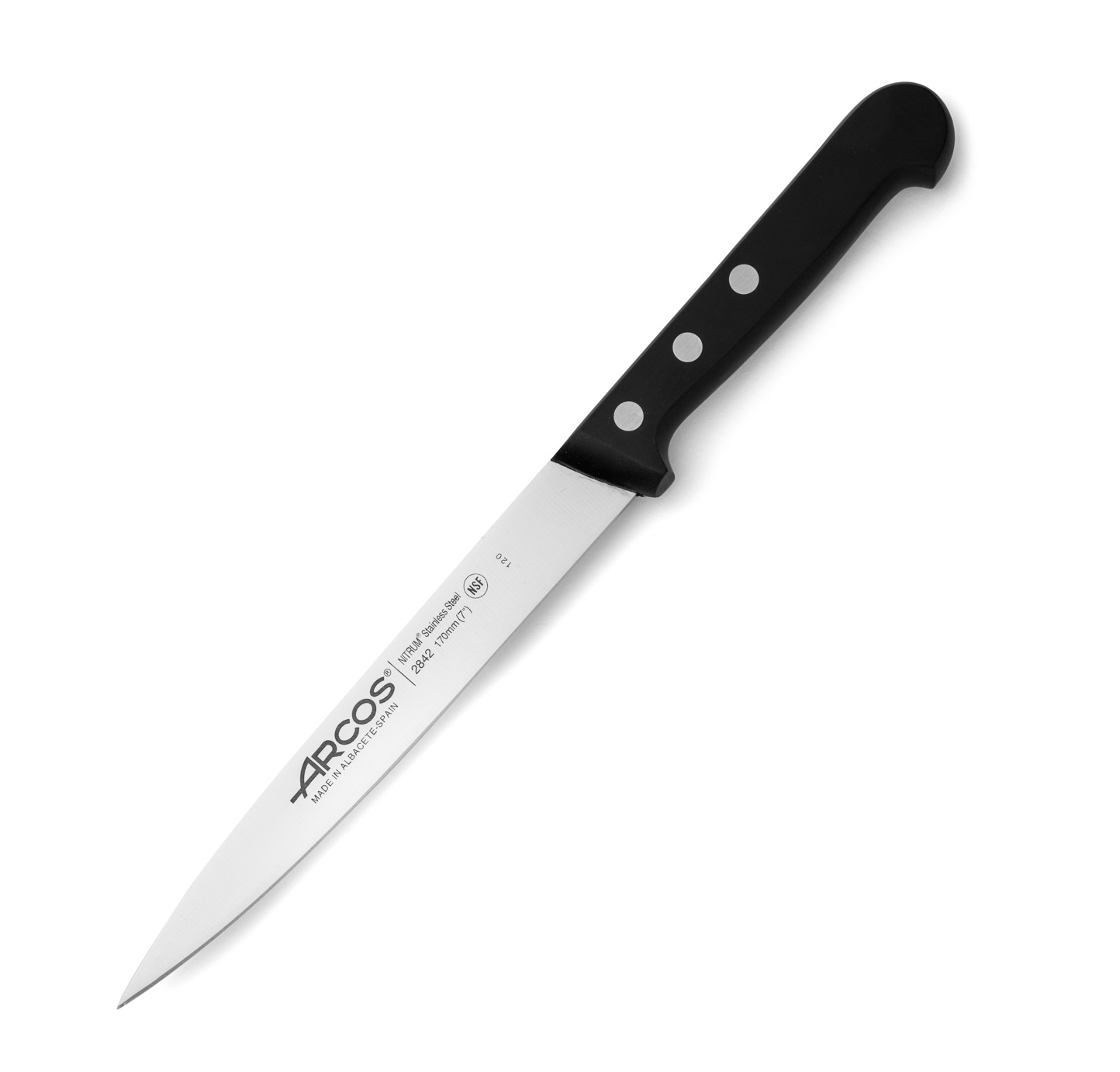 Arcos Universal sole knife with black polyoxymethylene handle and...