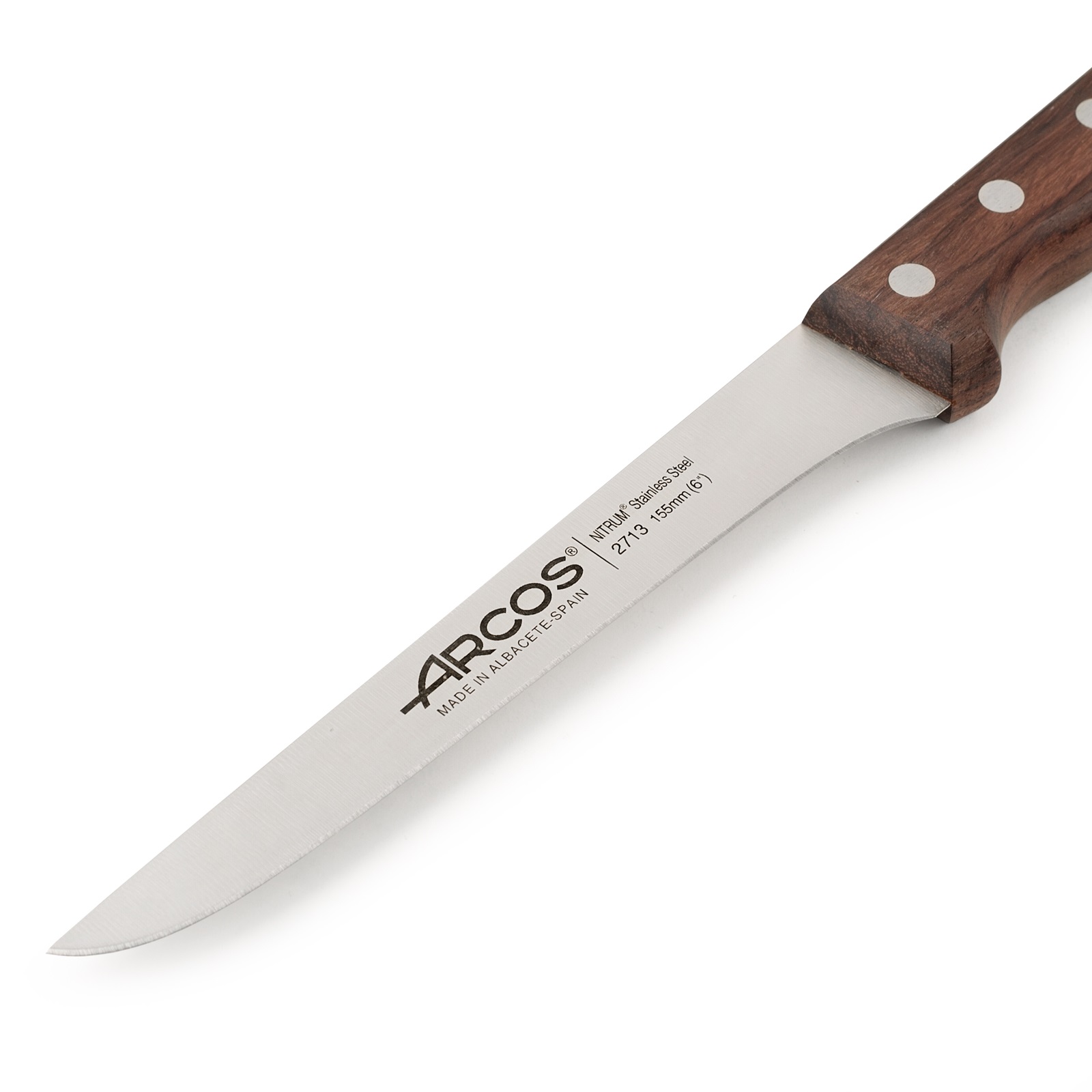 Faca de desossar Arcos Atlântico com cabo em pau santo e lâmina de 155 mm