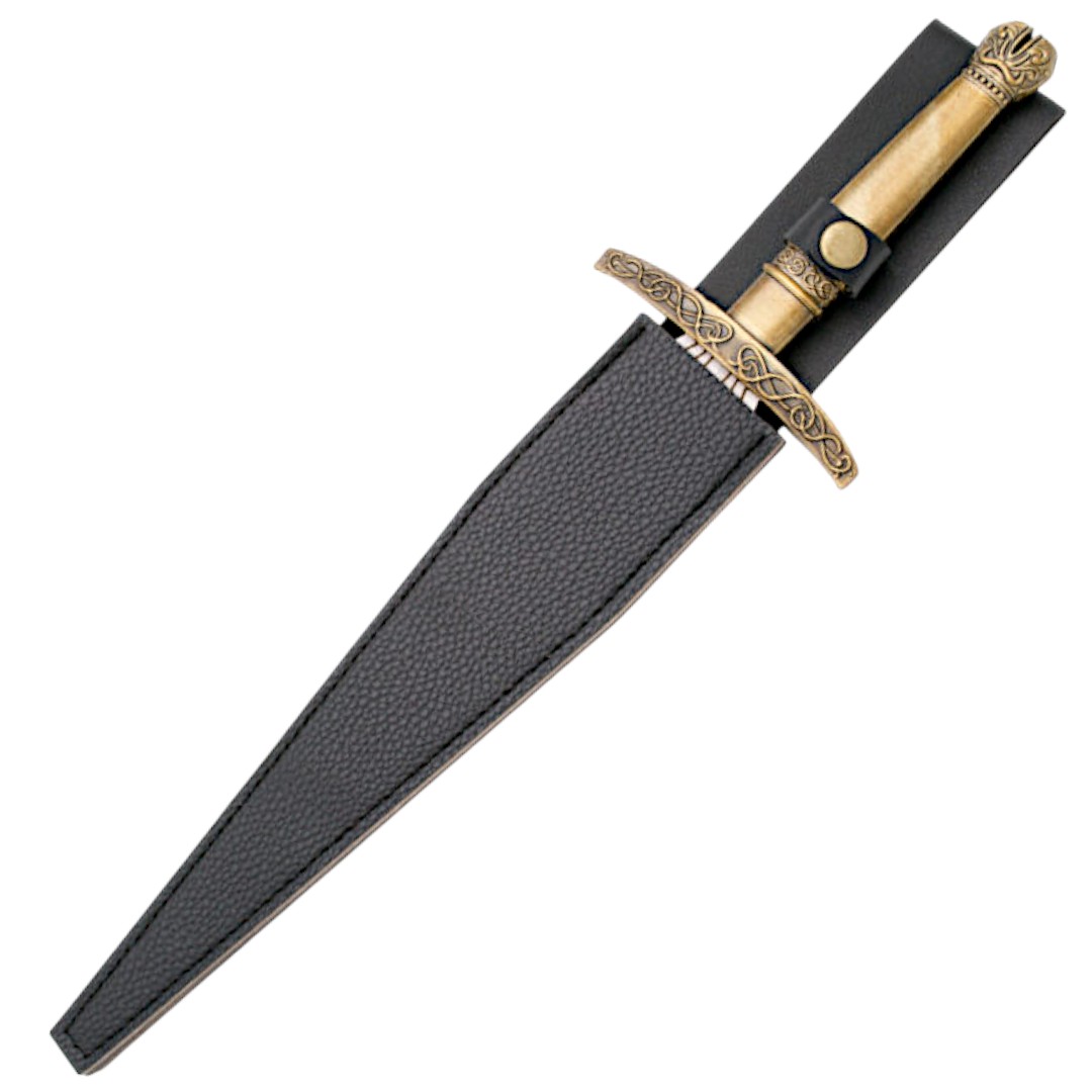 Dague de Loki avec poignée de couleur bronze et fourreau noir