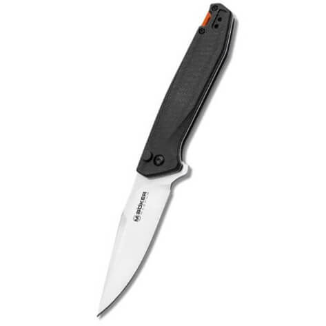 Coltellino tattico con blocco pulsante e manico in micarta