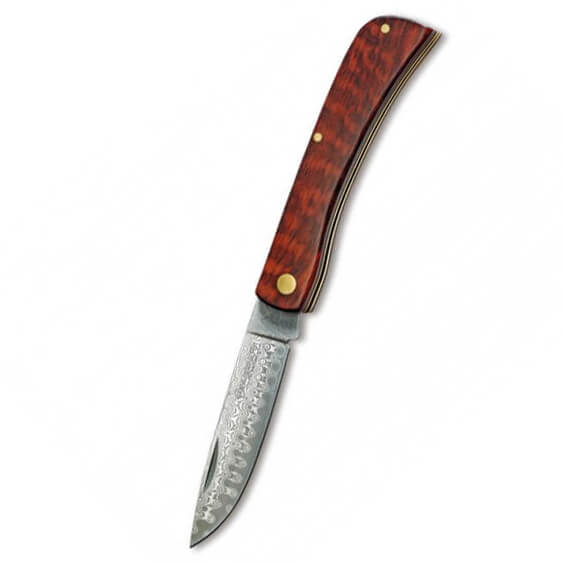 Navaja de bolsillo con mango de madera de serpiente