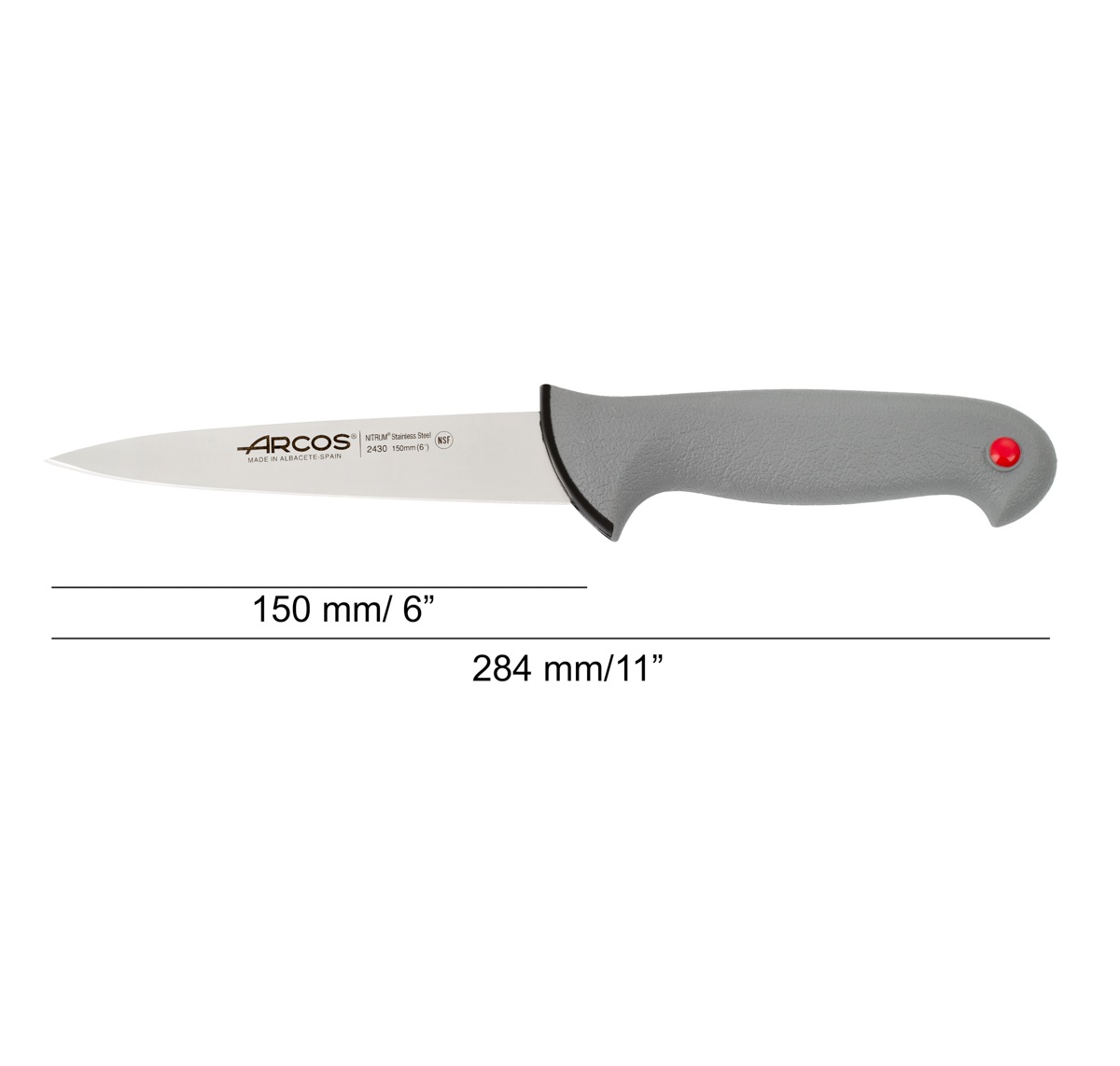 Cuchillo carnicero Arcos con hoja puntiaguda de 15 cm Colour prof mango doble inyección negro