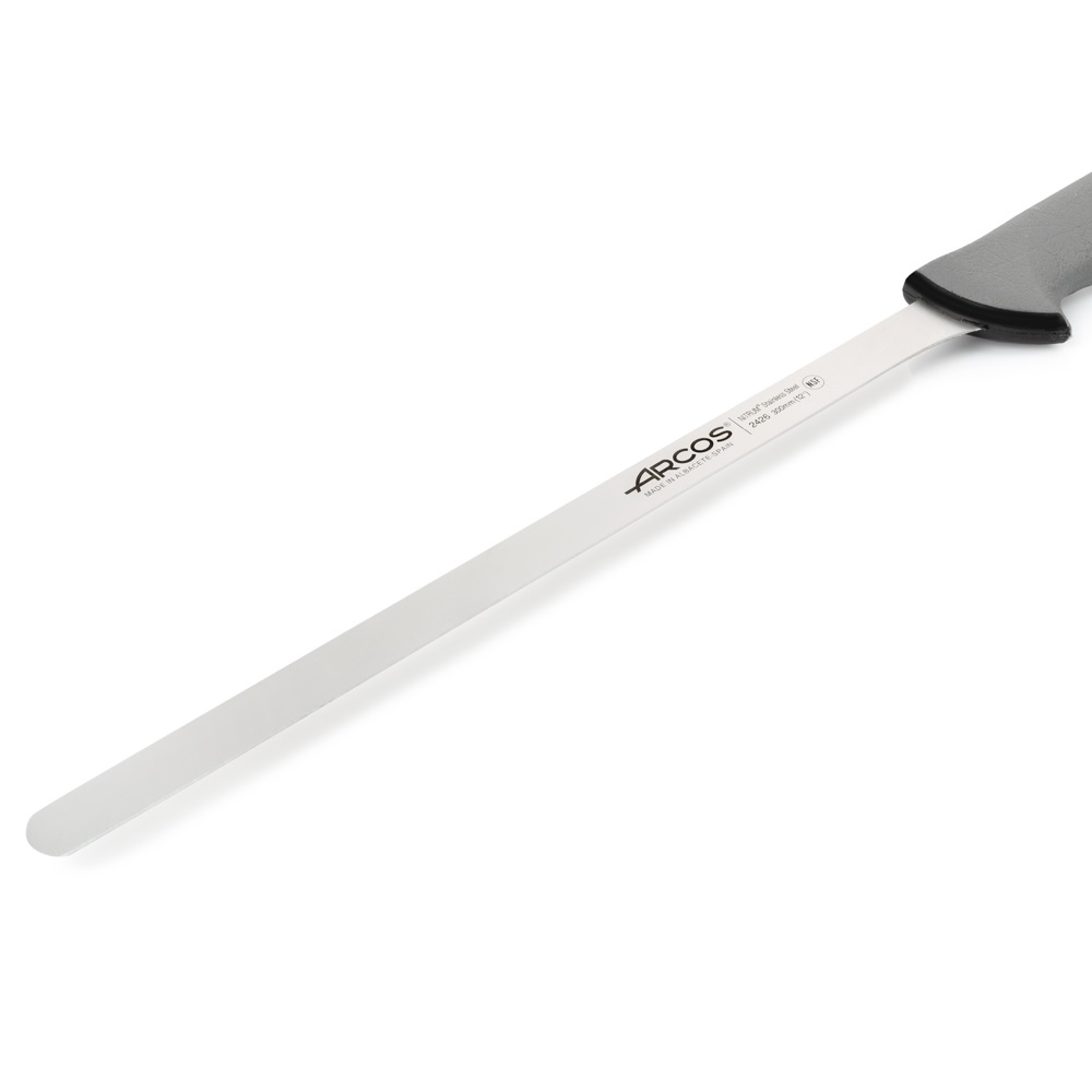 Cuchillo jamonero punta redonda Arcos con hoja de 30 cm Colour prof mango doble inyección gris