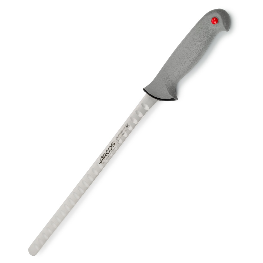 Cuchillo jamonero punta redonda Arcos con hoja alveolada de 30 cm... Cuchillo jamonero punta redonda Arcos con hoja alveolada de 30 cm...