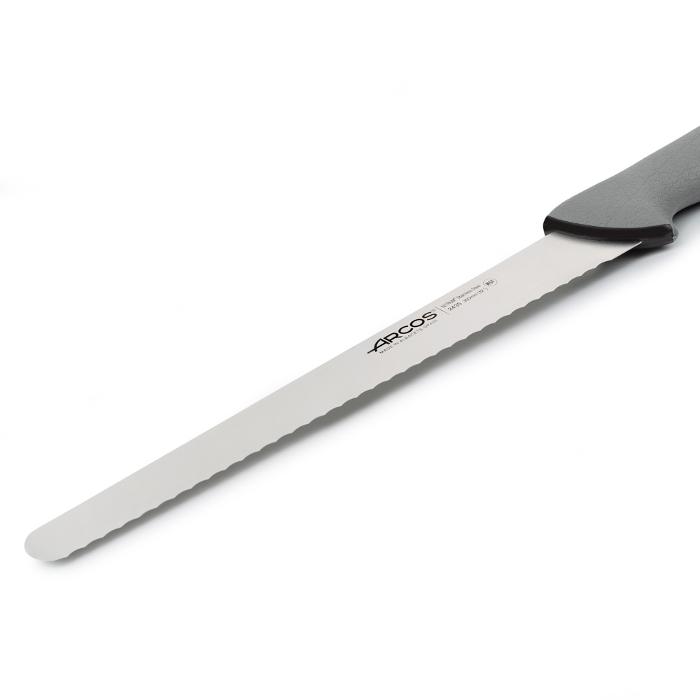 Cuchillo pastelero Arcos con hoja perlada de 30 cm Colour prof mango doble inyección gris