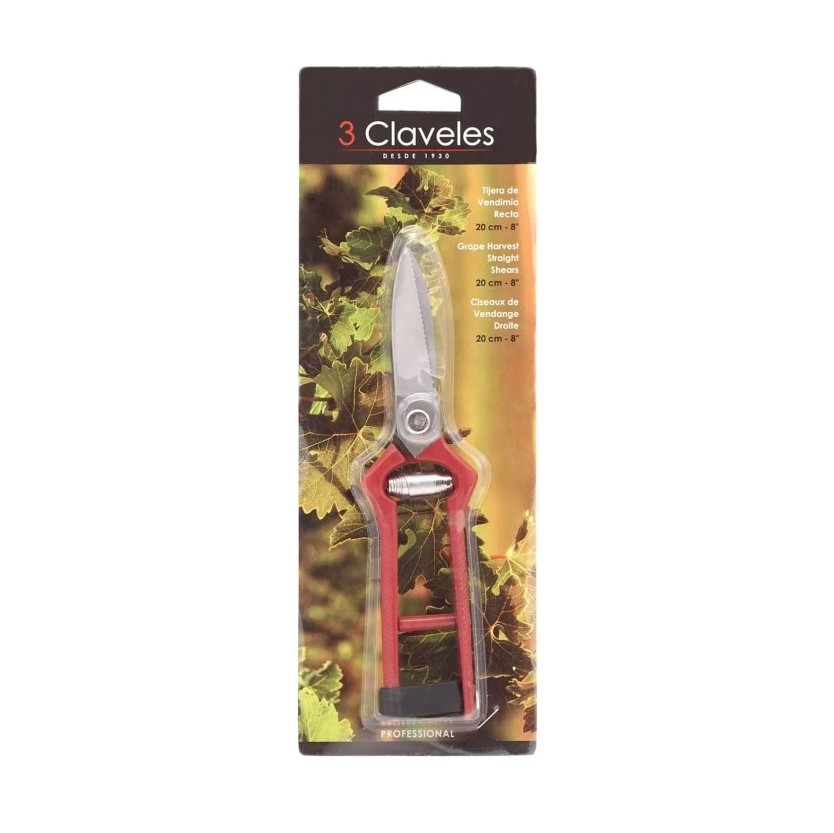 Tijera para vendimia microdentada 20 cm 3 Claveles