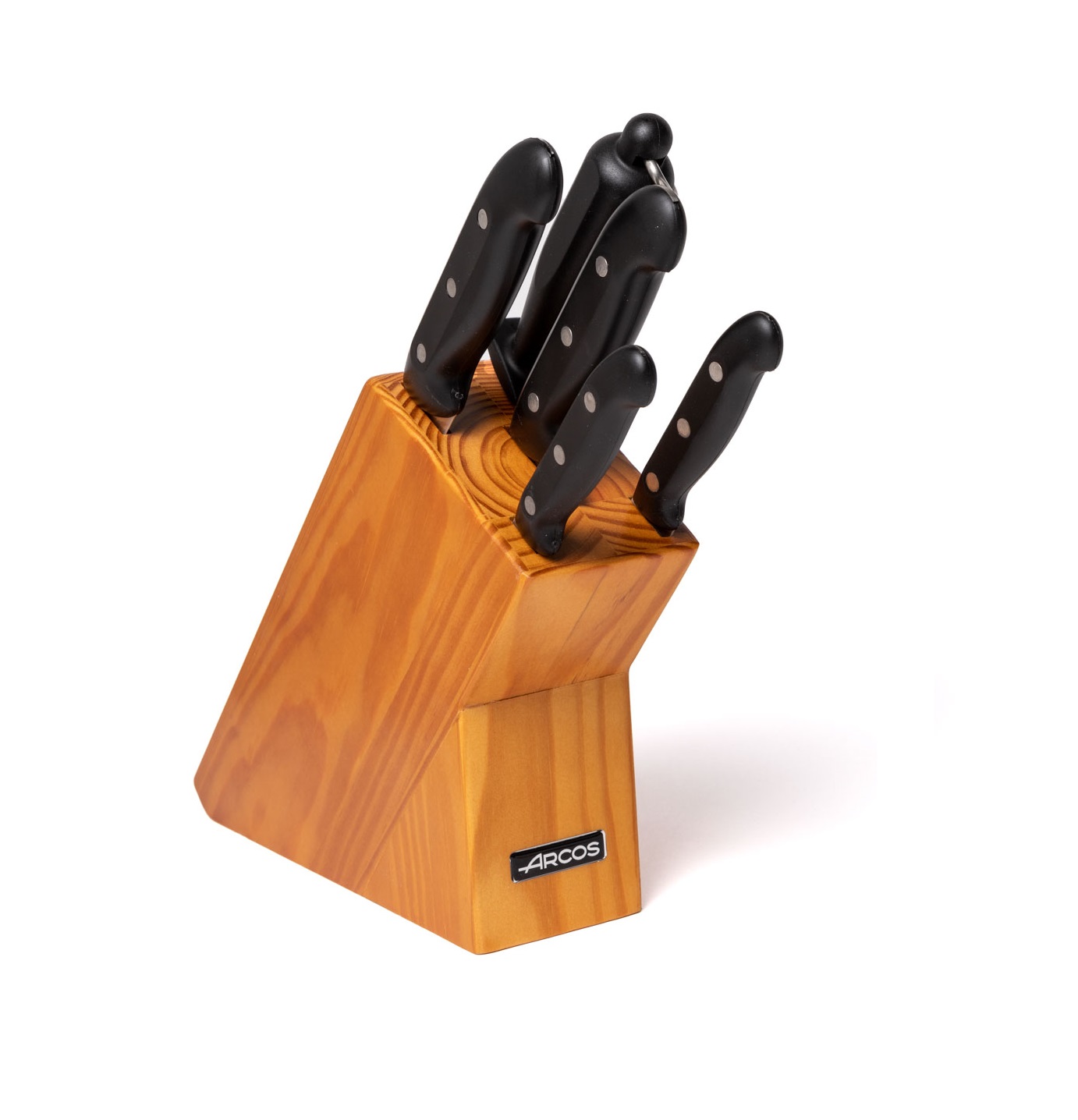 Arcos Maitre 5-piece kitchen set + block with black polypropylene...