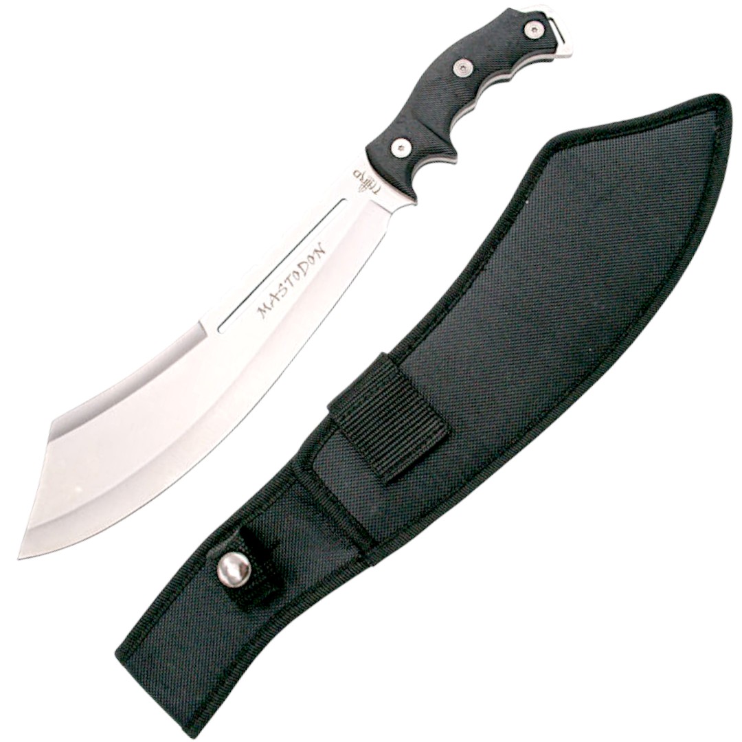 Cuchillo táctico Mastodon con hoja de acero acabado satinado y ma...