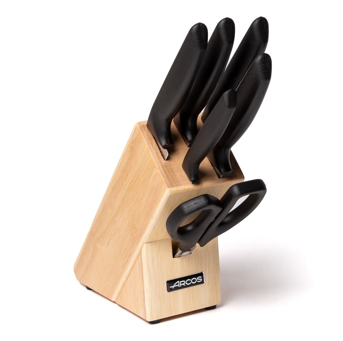 Arcos Niza kitchen set with 5 knives and scissors, black polyprop...