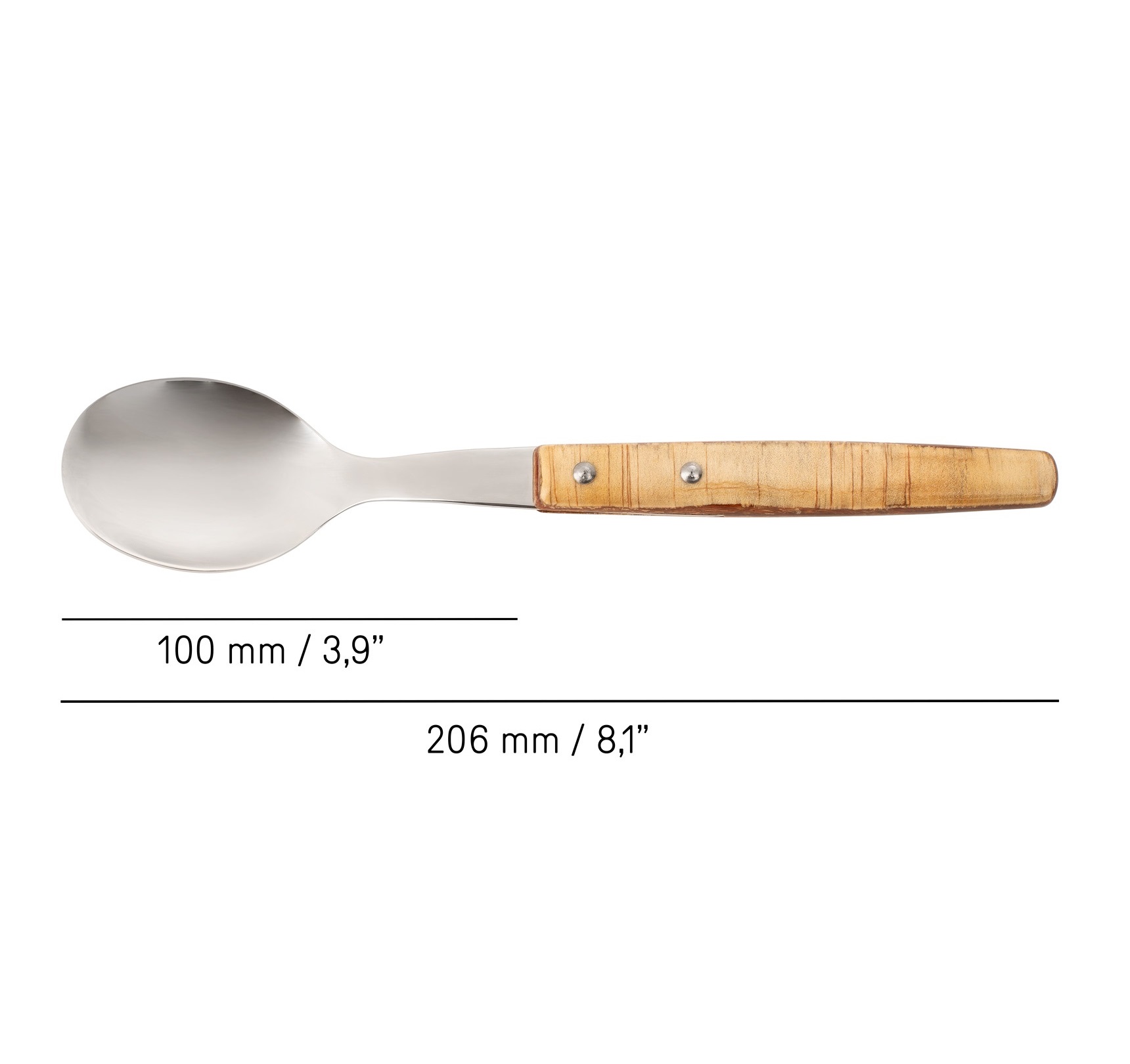 12 cucchiai da tavola Arcos da 205 mm con manico in legno compresso marrone chiaro