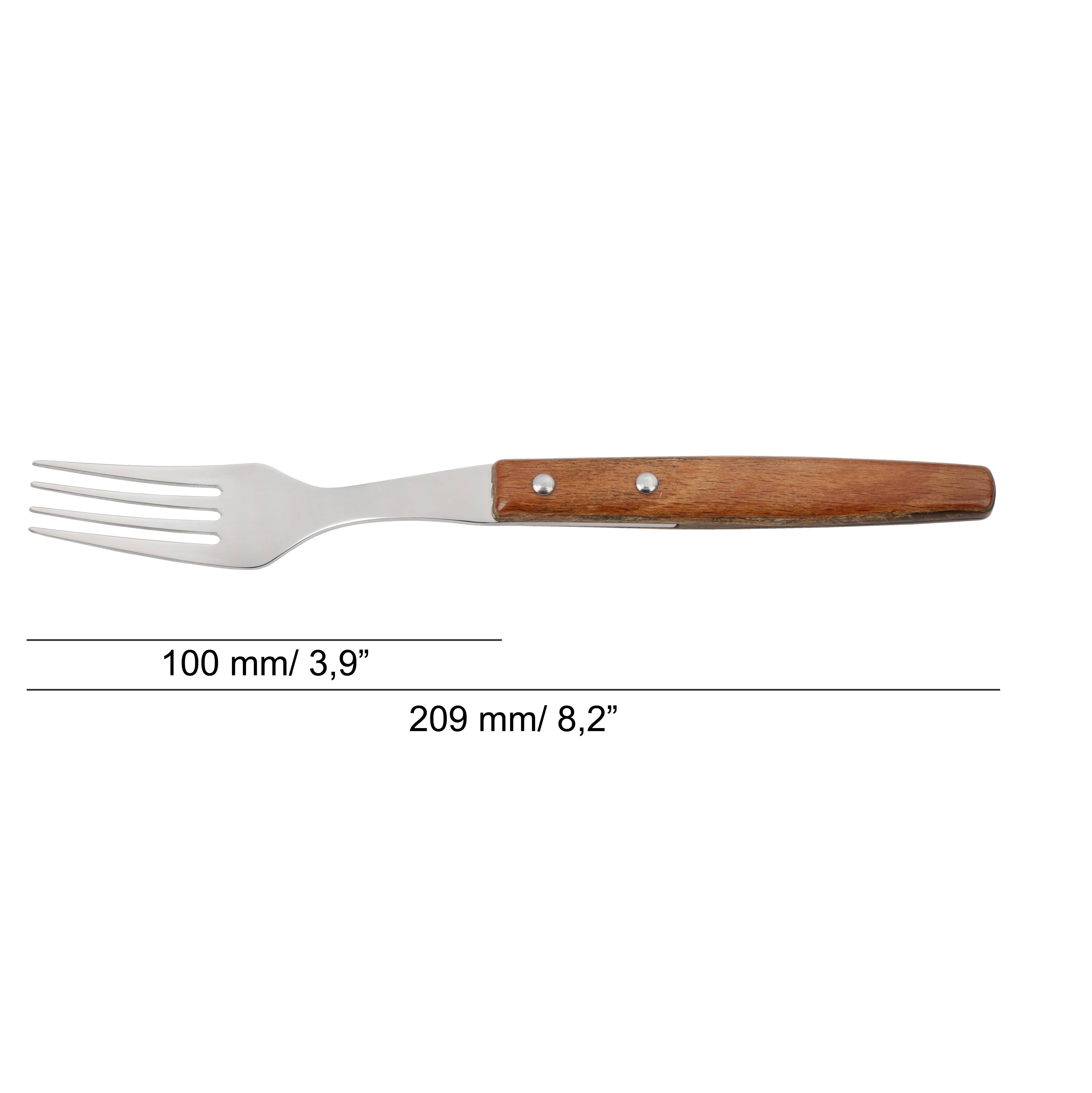 12 Arcos 209 mm Gregorio Series table forks with compressed wood handles (bulk)