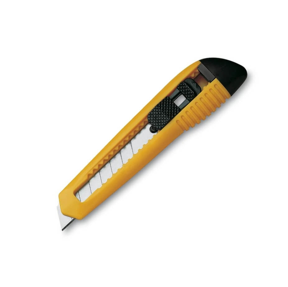 Cutter de 18 mm con mango de nylon y cierre de seguridad 3 Clavel...