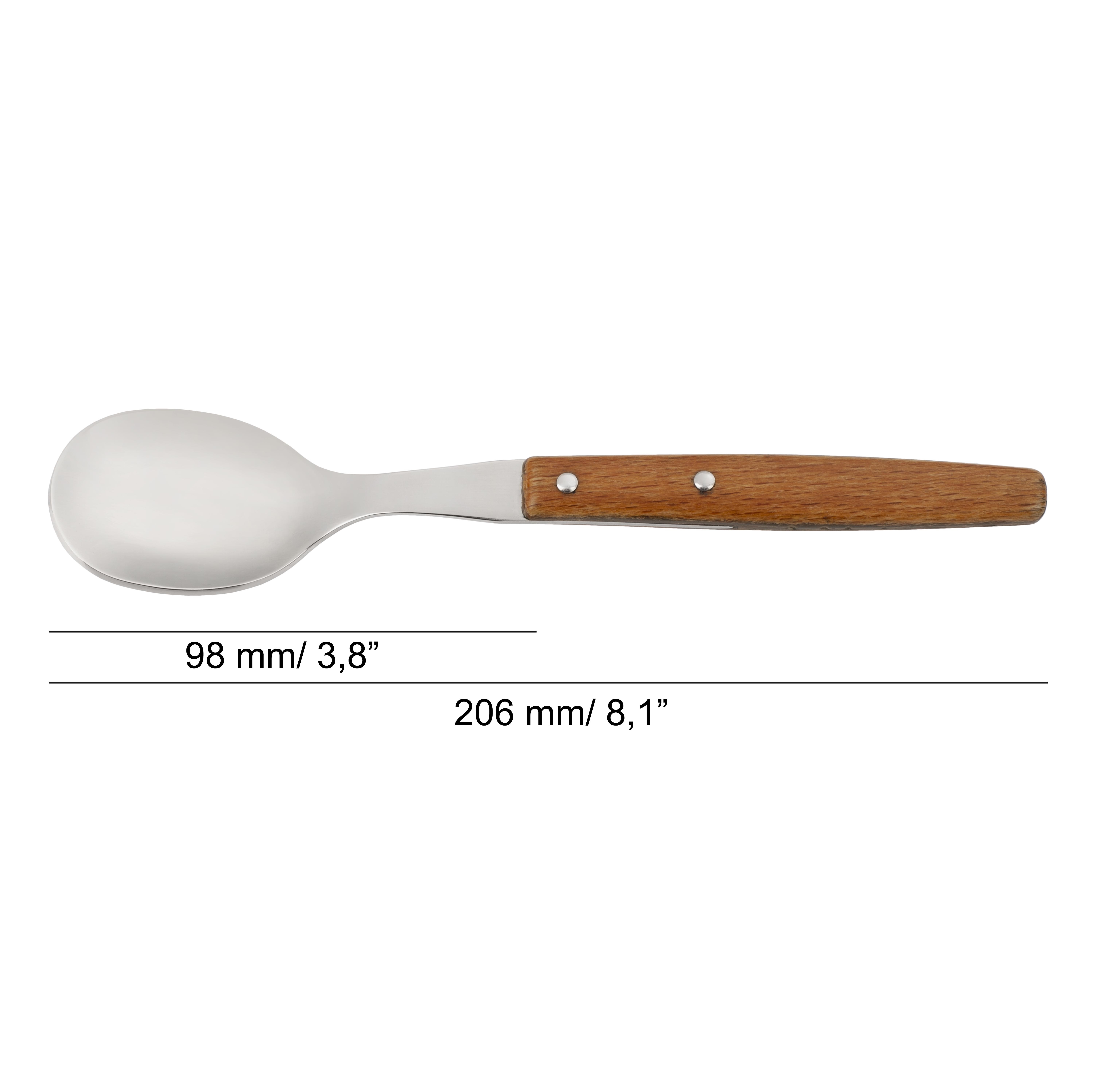 12 Arcos 206 mm Gregorio Series table spoons with compressed wood handle