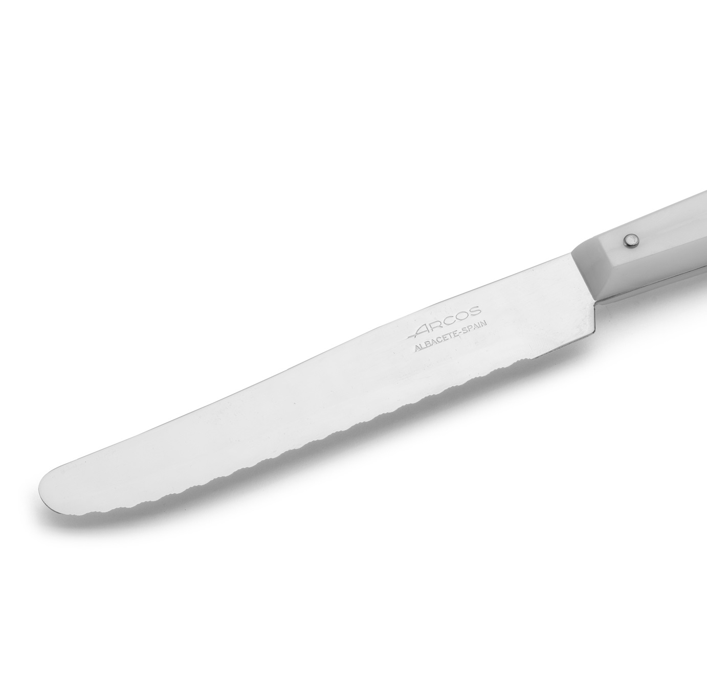 12 coltelli da tavola Arcos da 216 mm con manico in poliammide bianco e lama da 11,5 cm