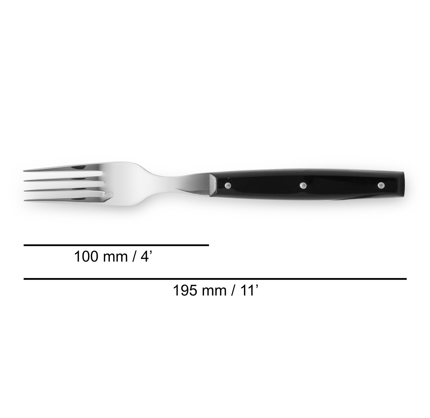 12 Arcos steak forks, 195 mm, with black polyamide handle