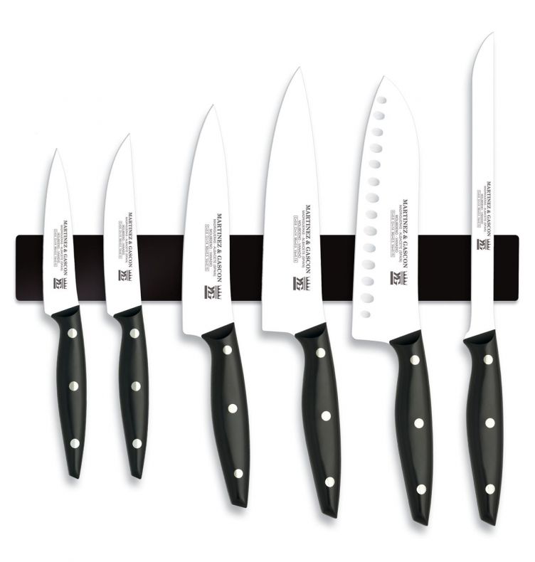 6-piece magnetic knife set with black polyoxymethylene handle Mar... 6-piece magnetic knife set with black polyoxymethylene handle Mar...