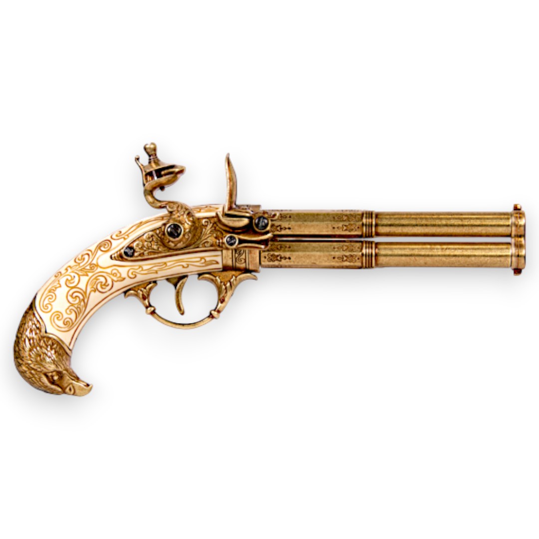 Réplica de pistola antiga de cano duplo Denix 1305