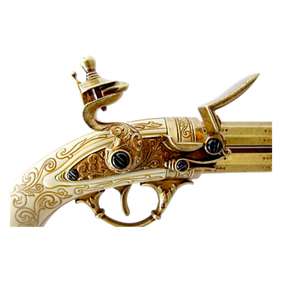Réplica de pistola antiga de cano duplo Denix 1305
