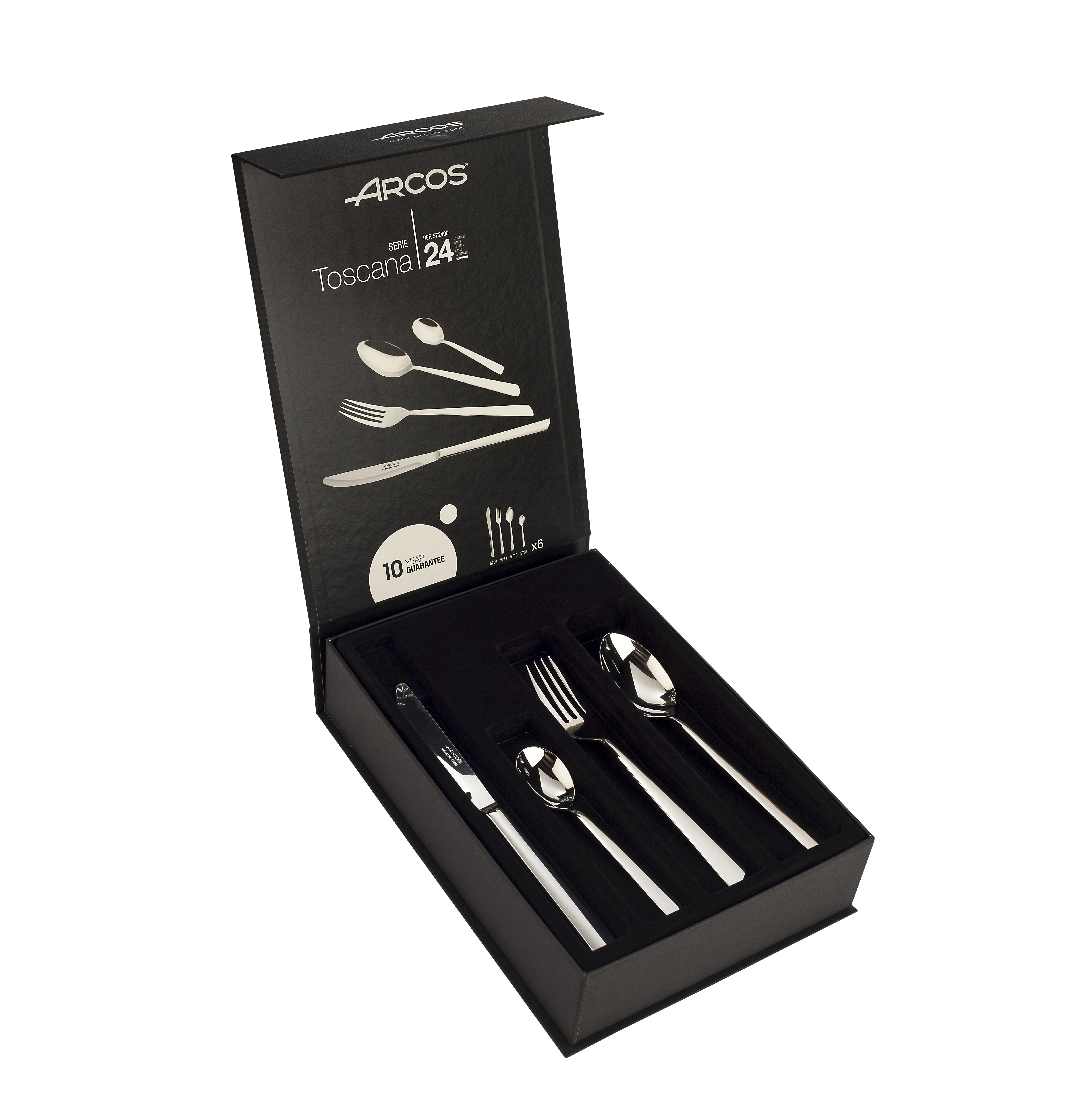 Arcos Toscana 24-teiliges Edelstahl-Geschirrset