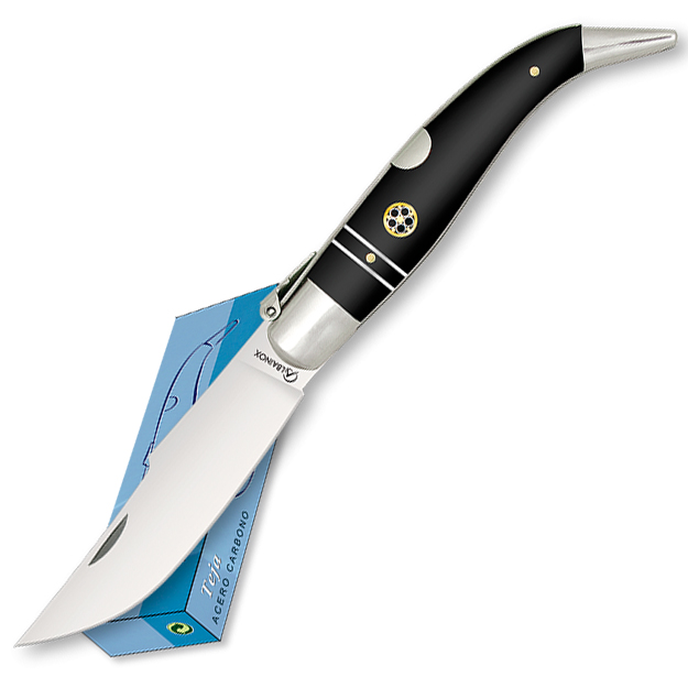 Albainox taschenmesser mit klinge aus kohlenstoffstahl mit knuppel