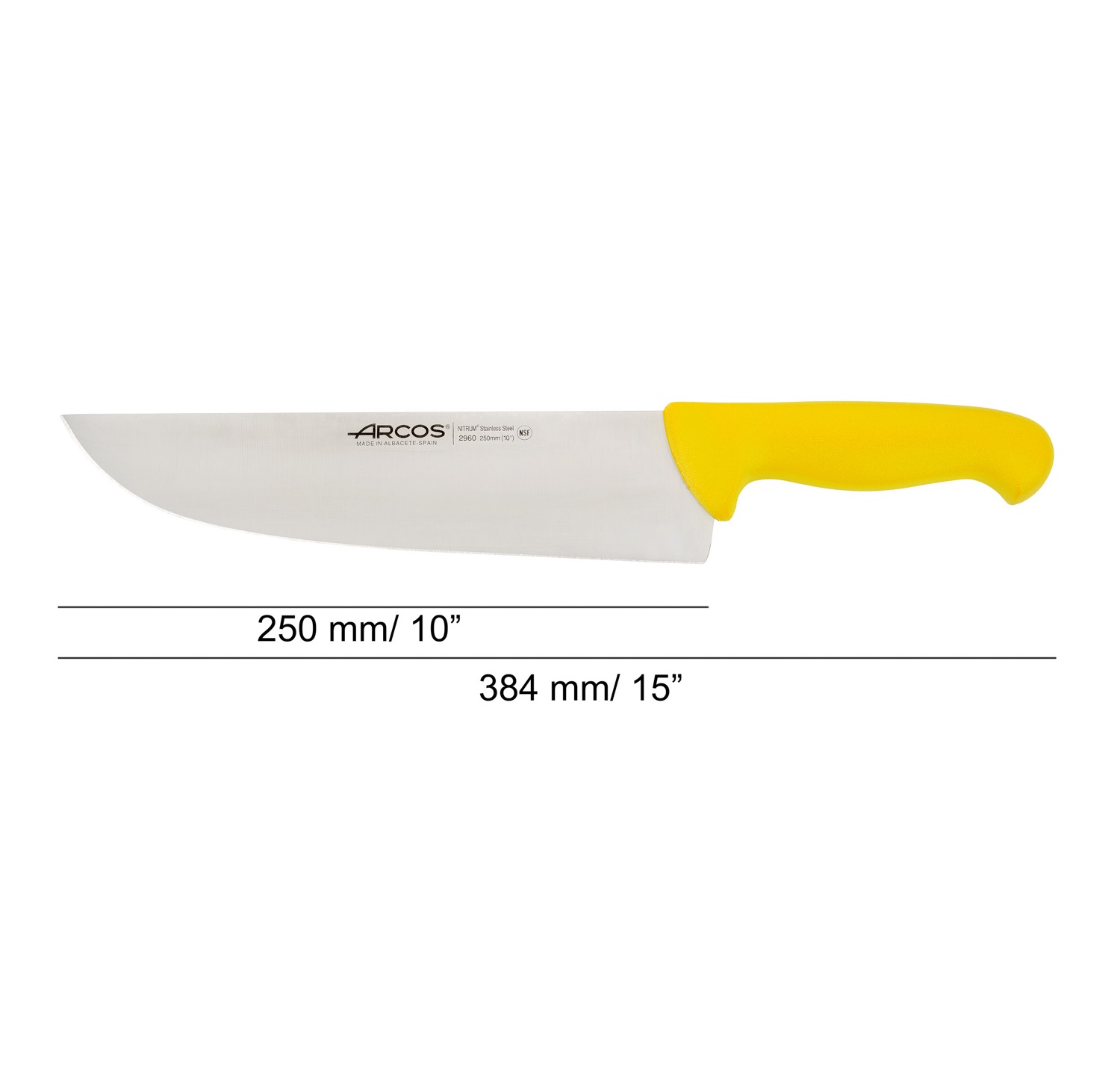 Coltello da macellaio Arcos da 250 mm con manico stampato a iniezione in polipropilene colorato