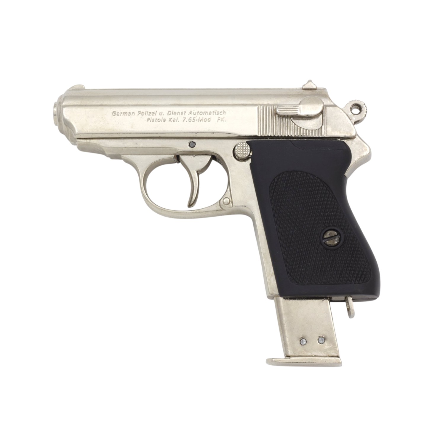 Pistola automática Alemanha 1929 com acabamento niquelado Denix