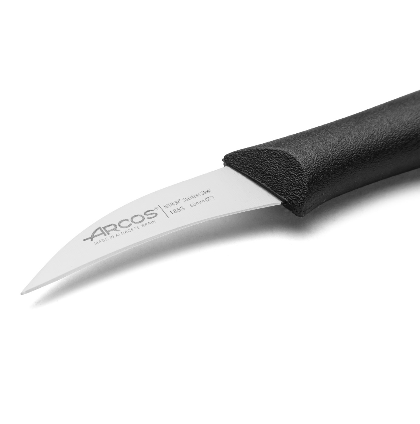 Couteaux d'office Arcos Nova à lame incurvée de 60 mm et manche en polypropylène, couleurs assorties, lot de 36.