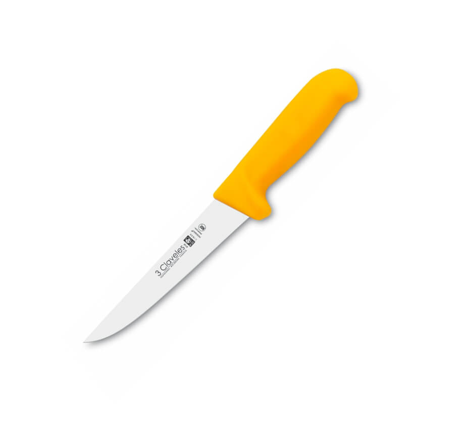 3 Claveles Cuchillo deshuesador ancho con hoja de 15 cm y mango a...