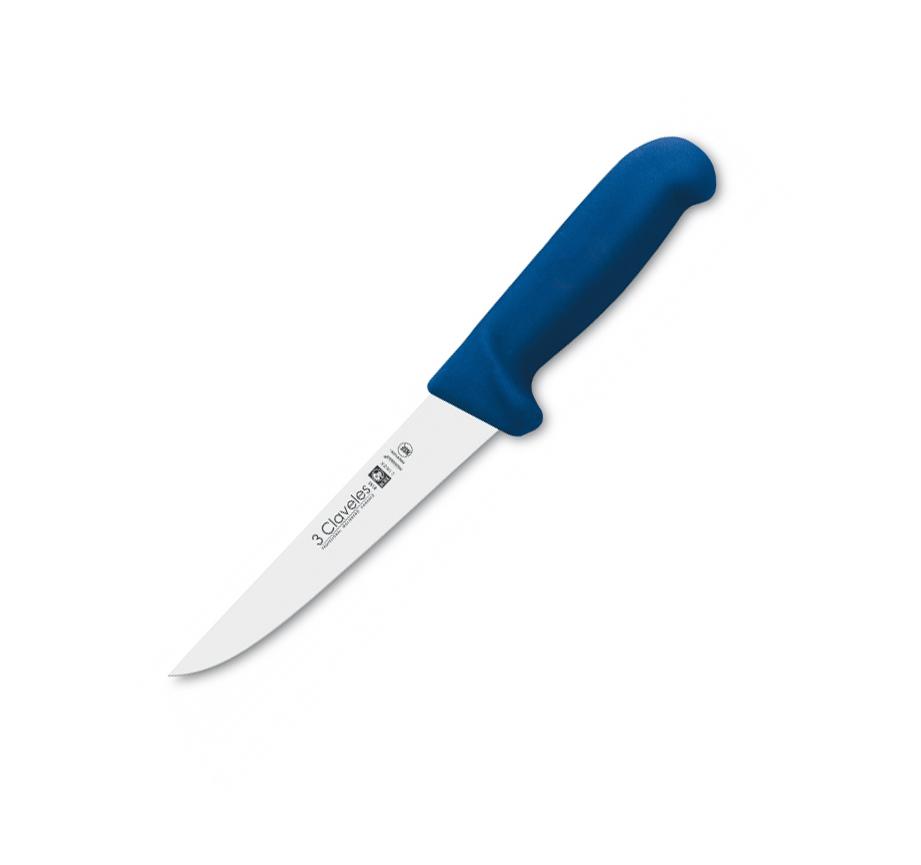 3 Claveles Cuchillo deshuesador ancho con hoja de 15 cm y mango a...