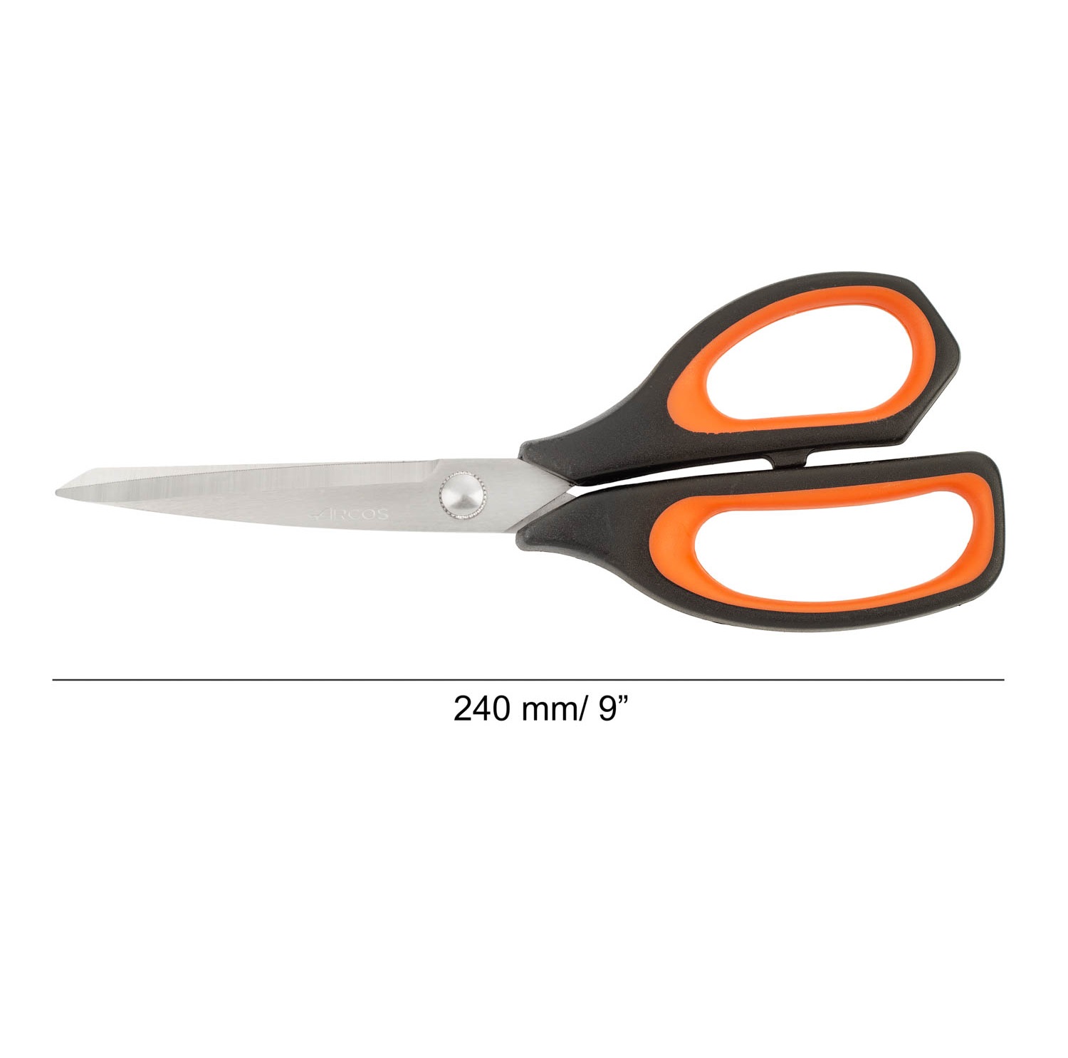 Forbici da cucina Arcos da 240 mm con manico in polipropilene nero e arancione