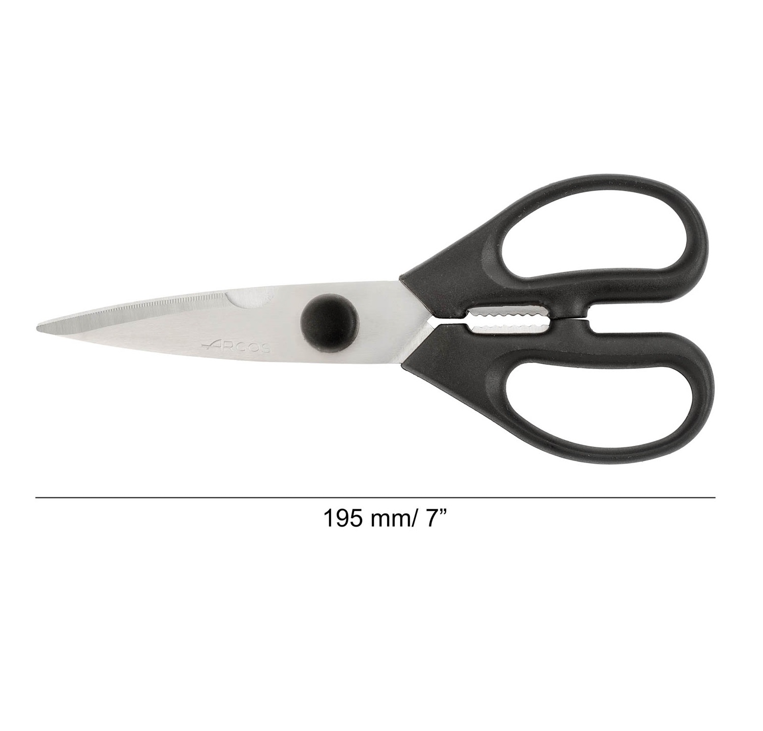 Tesoura de cozinha Arcos de 195 mm com cabo em polipropileno preto