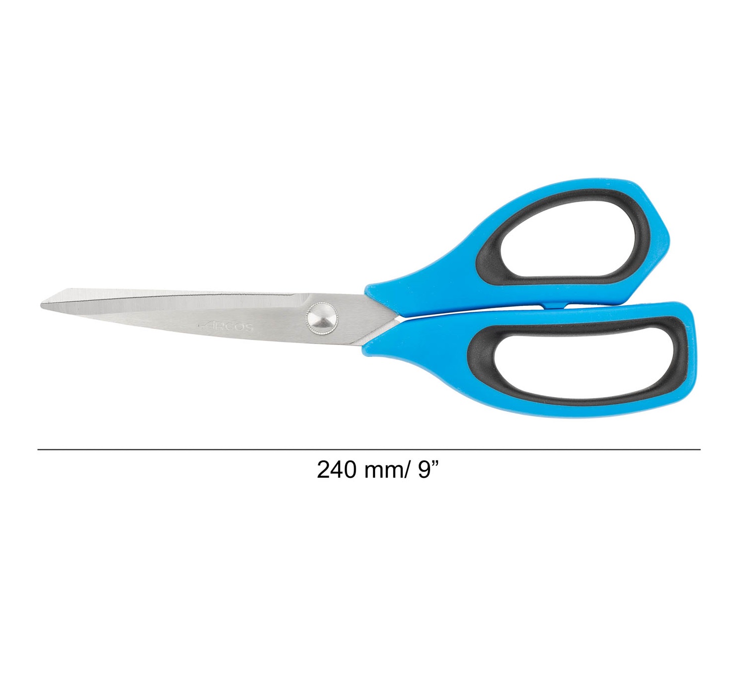 Arcos Prochef 240 mm Küchenschere mit blau-schwarzem Polypropylengriff