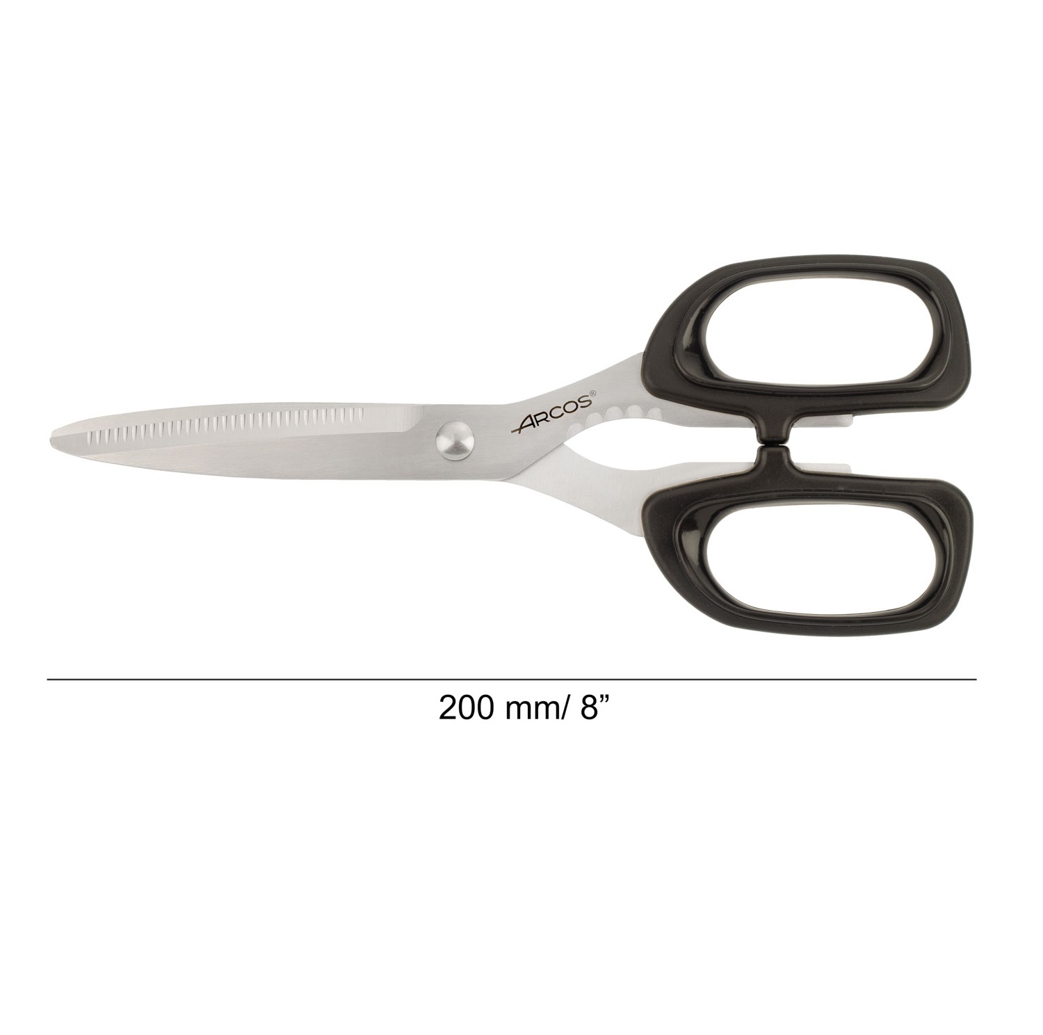 Arcos Küchenschere, 200 mm, mit schwarzem Polypropylengriff in Blisterverpackung