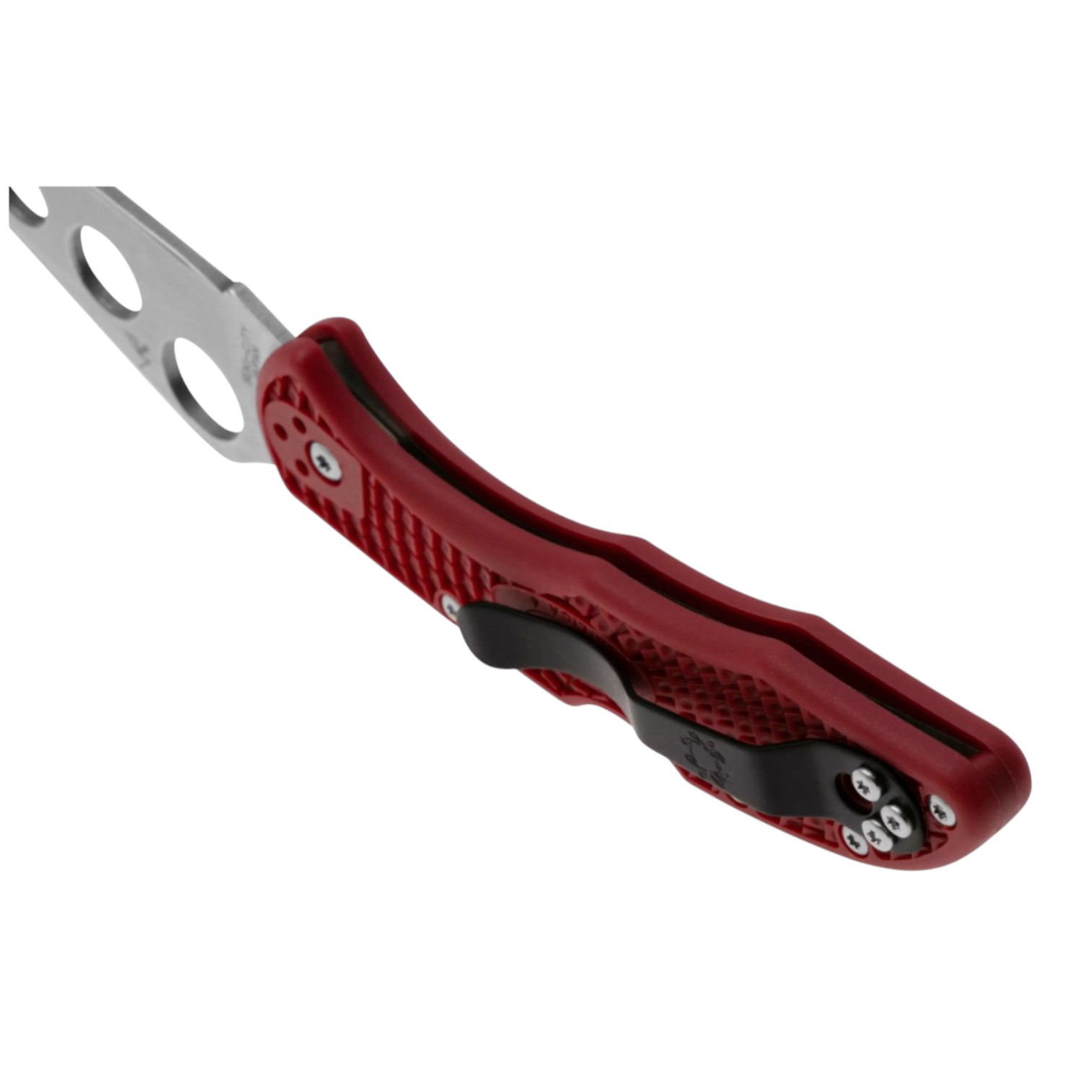 Spyderco Delica 4 Trainer C11TR, navaja de entrenamiento sin filo con mango de FRN rojo