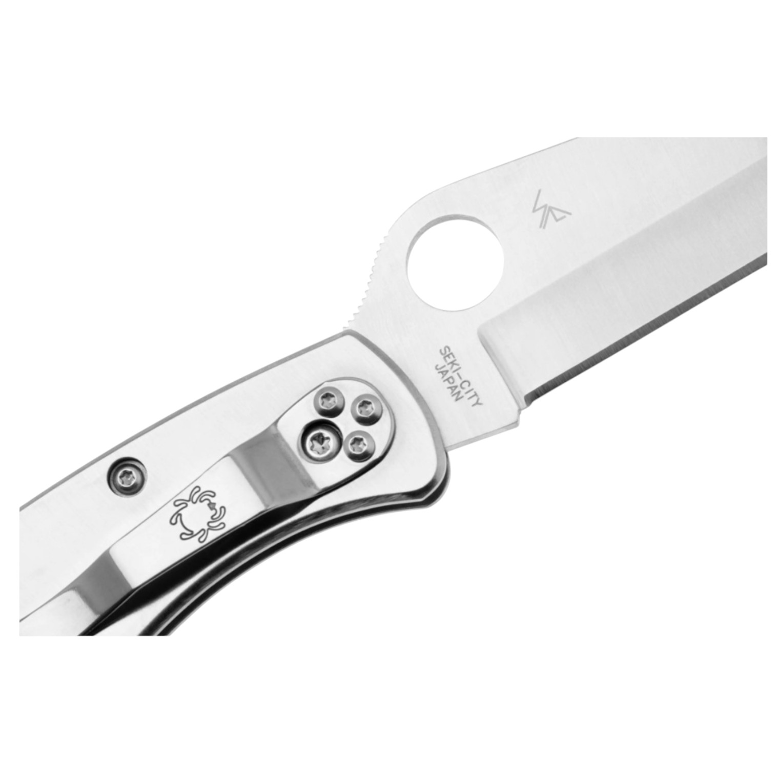 Spyderco Police stainless steel C07P, knife with VG10 blade with flat edge and stainless steel handle