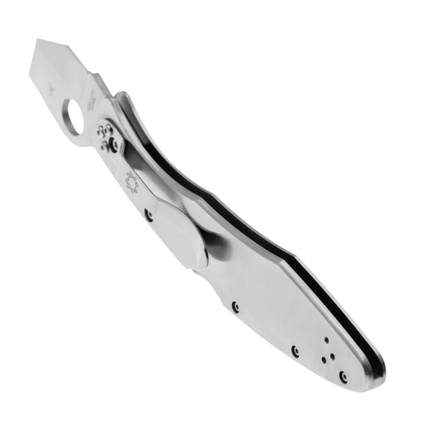 Spyderco Police stainless steel C07P, knife with VG10 blade with flat edge and stainless steel handle