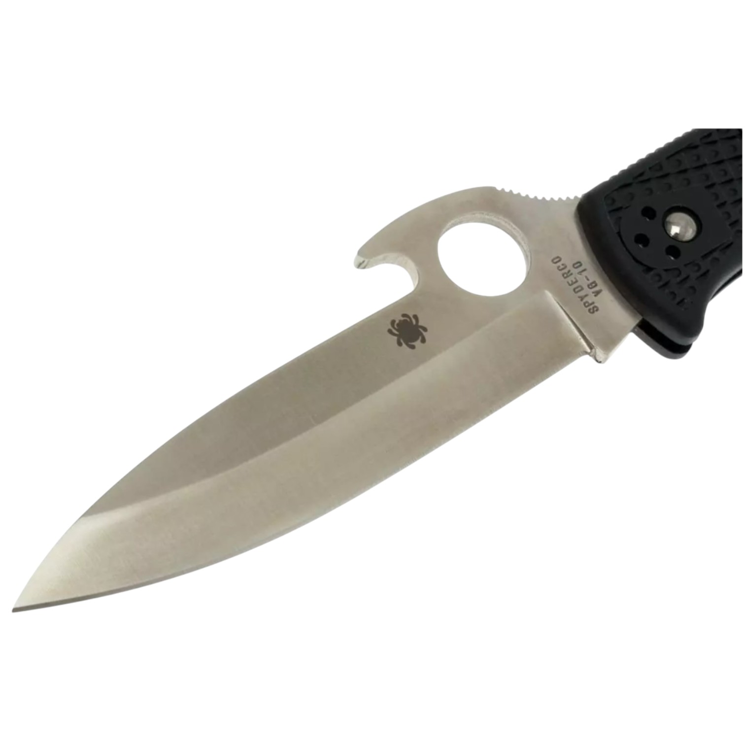 Spyderco Endura 4 PE Wave Emerson C10PGYW, VG10 plain edge knife with Emerson opening and black FRN handle
