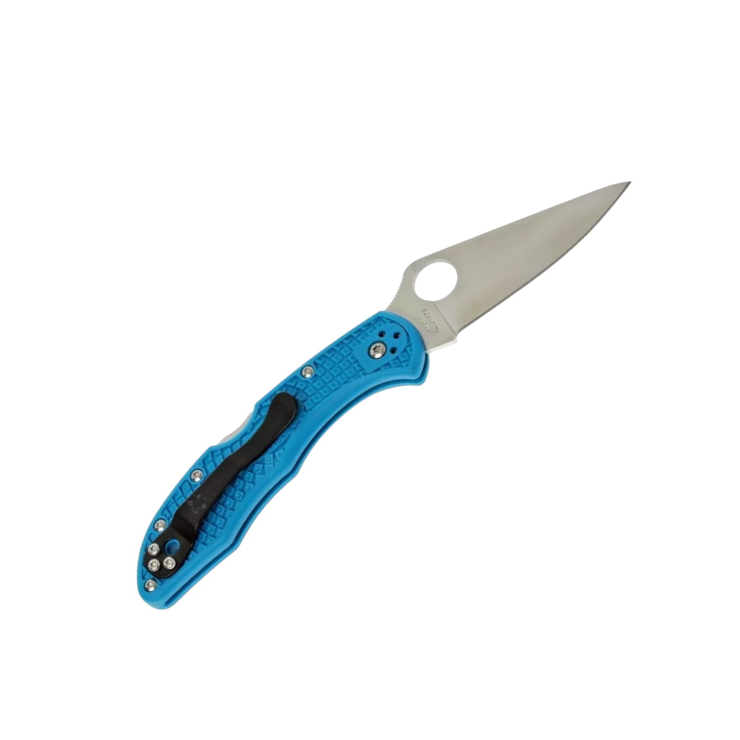 Spyderco Delica 4 C11FPBL, VG10 plain edge folding knife with blue FRN handle