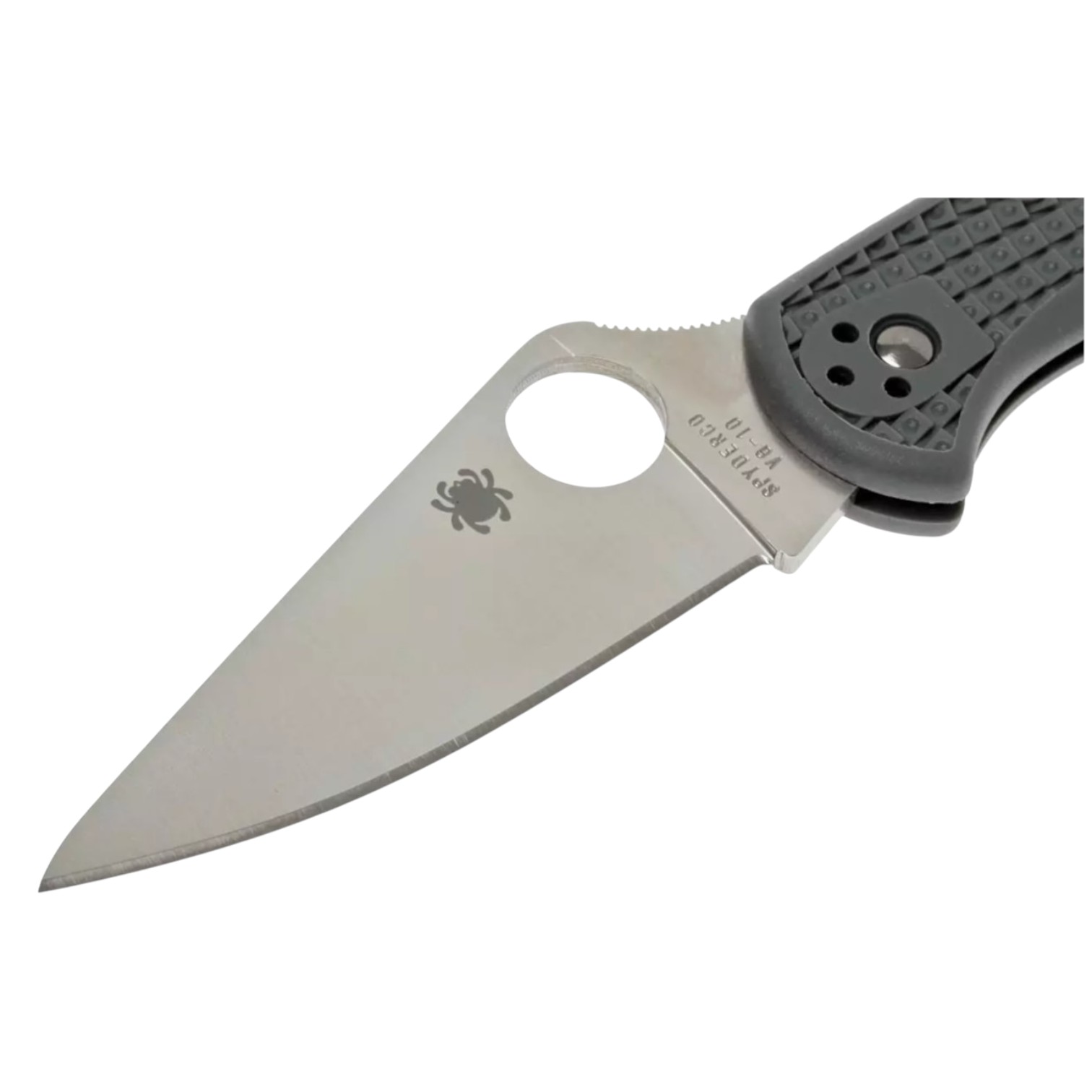 Spyderco Delica 4 C11FPGY, VG10 flat edge knife with gray FRN handle
