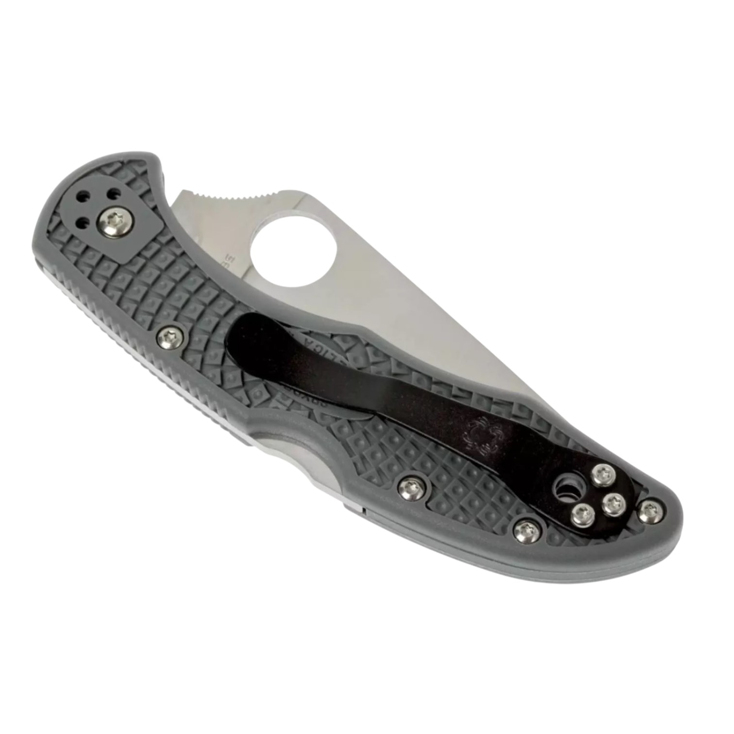 Spyderco Delica 4 C11FPGY, VG10 flat edge knife with gray FRN handle