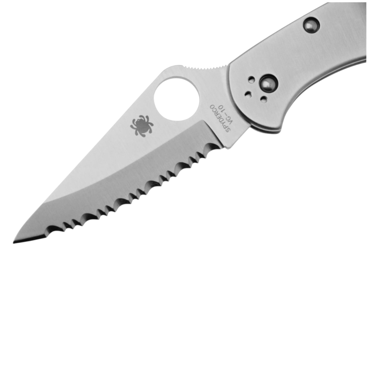 Spyderco Delica 4 C11S navaja lockback con mango de acero inoxidable y filo serrado