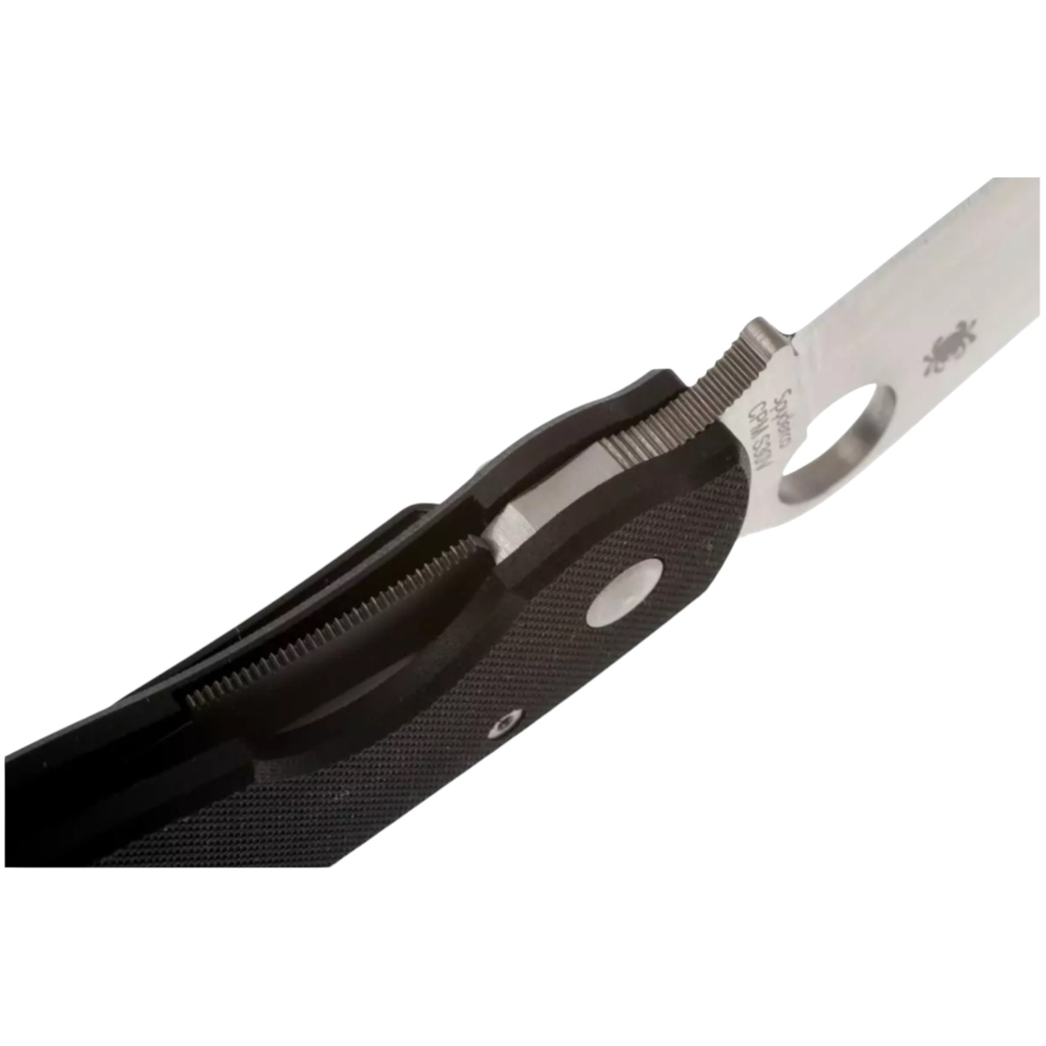 Spyderco Military model C36GPE navaja con hoja de 10.2 cm con filo plano y mango de G10 negro con lockback