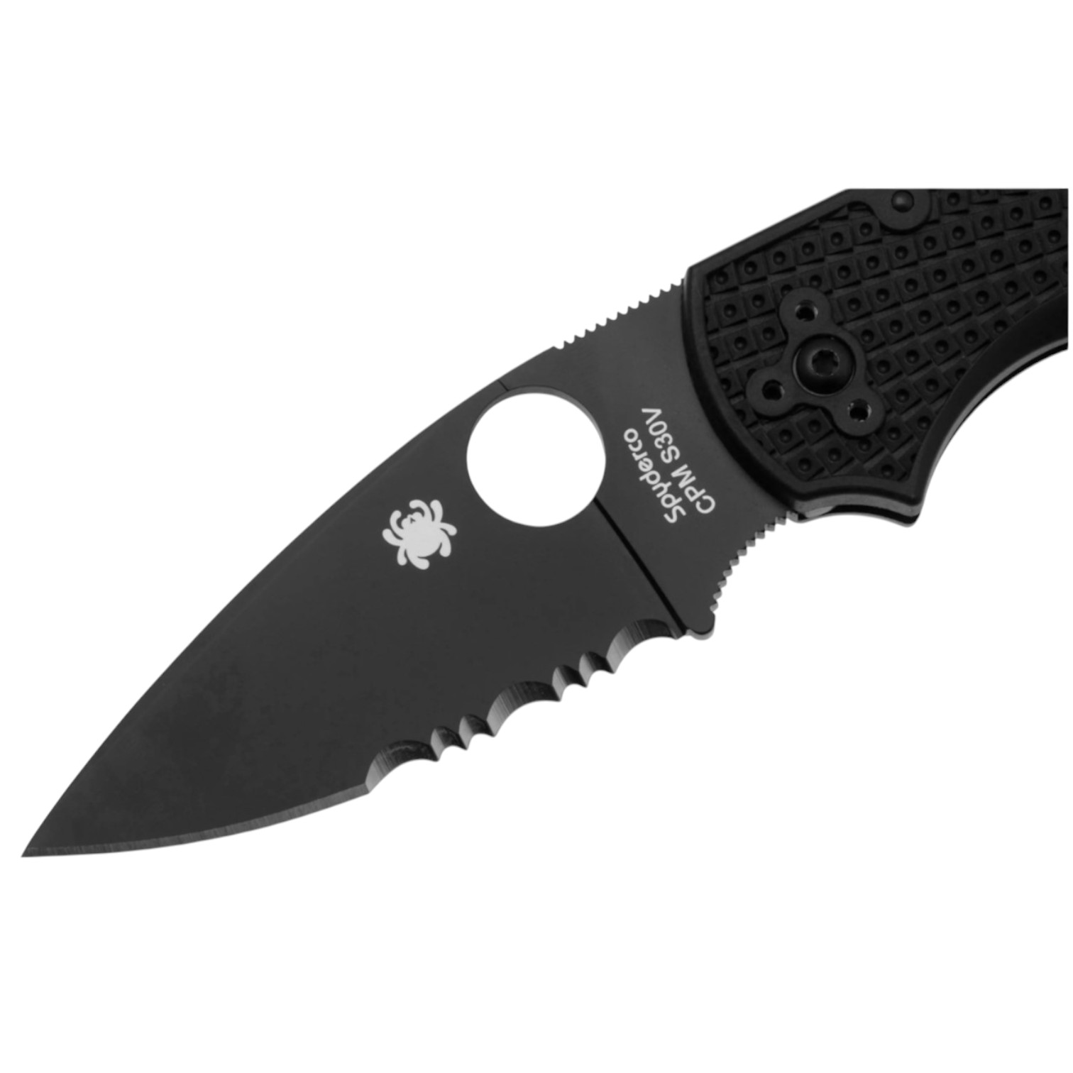 Navaja Spyderco Native Lightweight C41PSBBK con hoja negra de acero CPM-S30V con filo mitad dentado y mango de FRN negro
