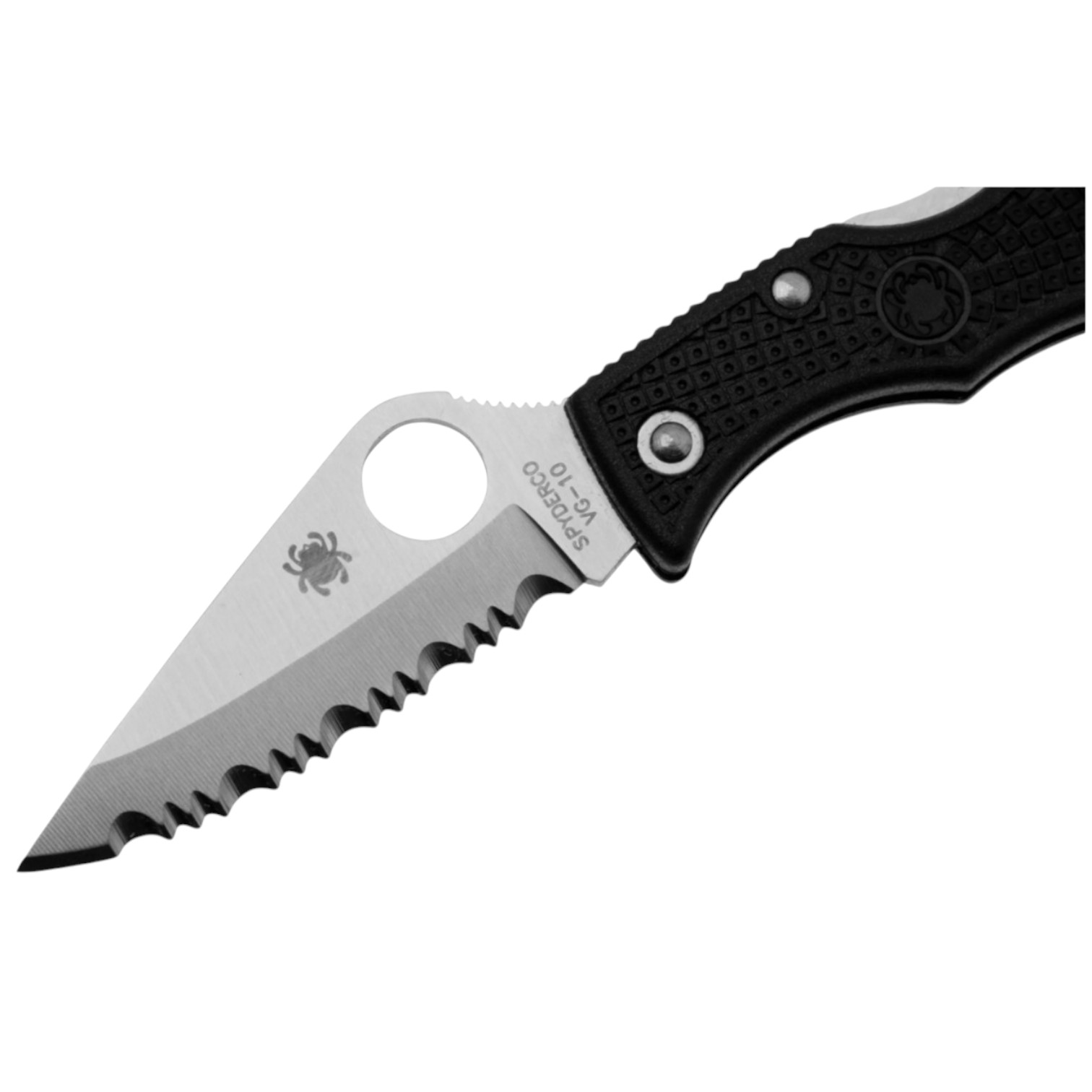Spyderco Ladybug 3 LBKS3 Black FRN, navaja VG10 con filo dentado y mango de FRN negro