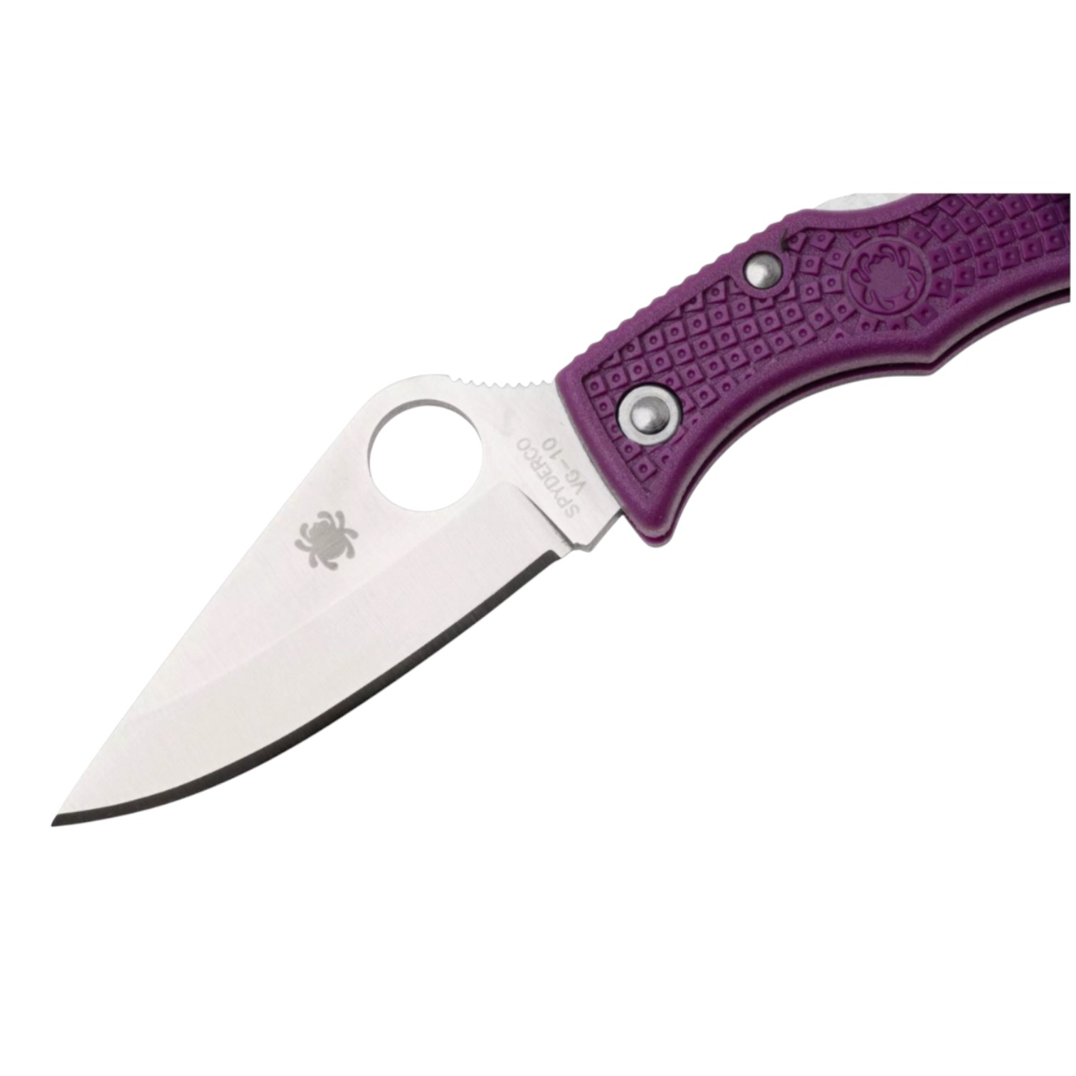 Spyderco Ladybug Purple LPRP3 navaja de bolsillo con hoja de VG10 de 4.9 cm y mango dr FRN lila